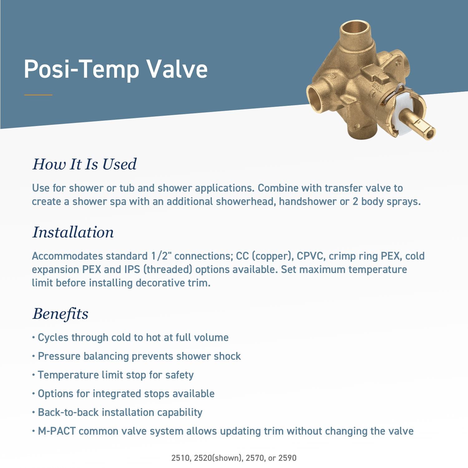 M-Pact Posi-Temp IPS Connection Pressure Balancing Valve