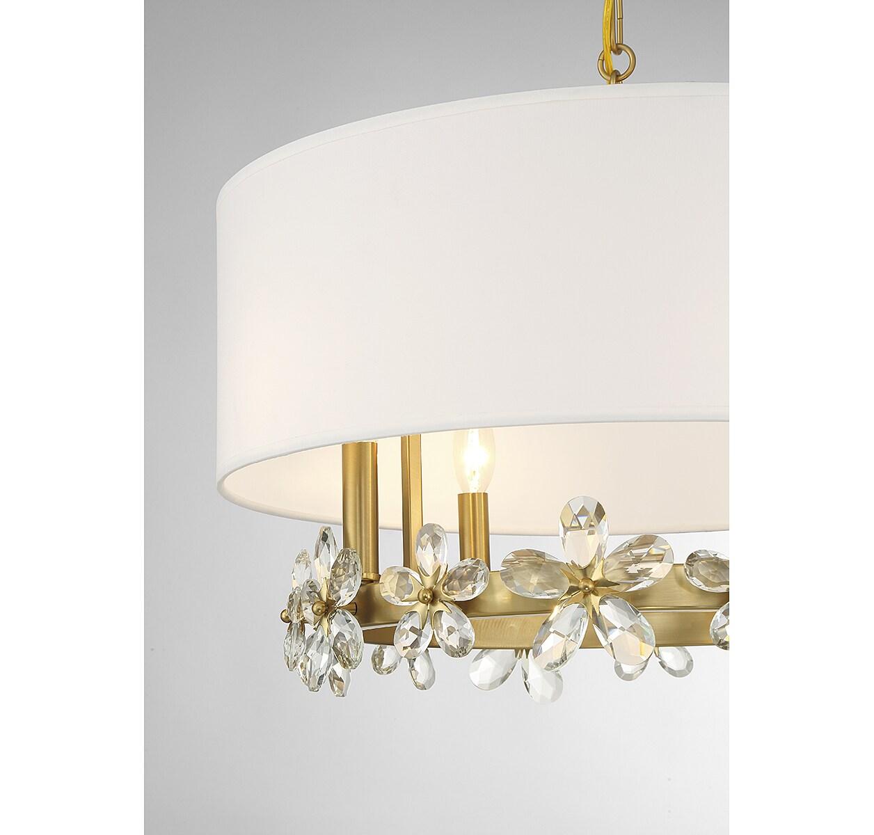 Savoy House Dahlia 4 - Light Pendant in  Warm Brass