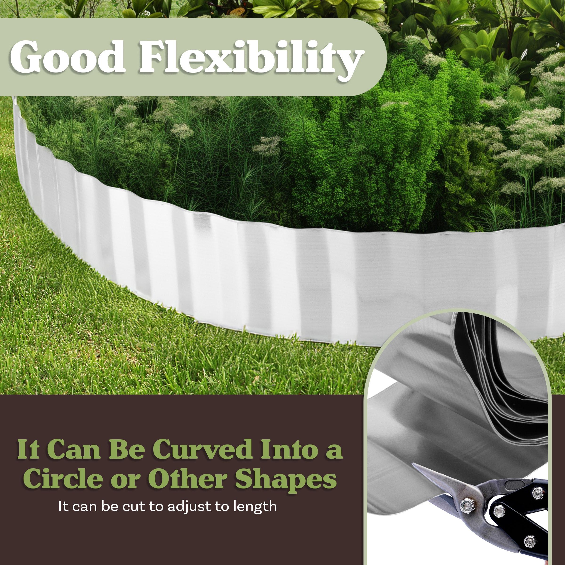 Nature Spring Galvanized Steel Garden Border Edge - 16'