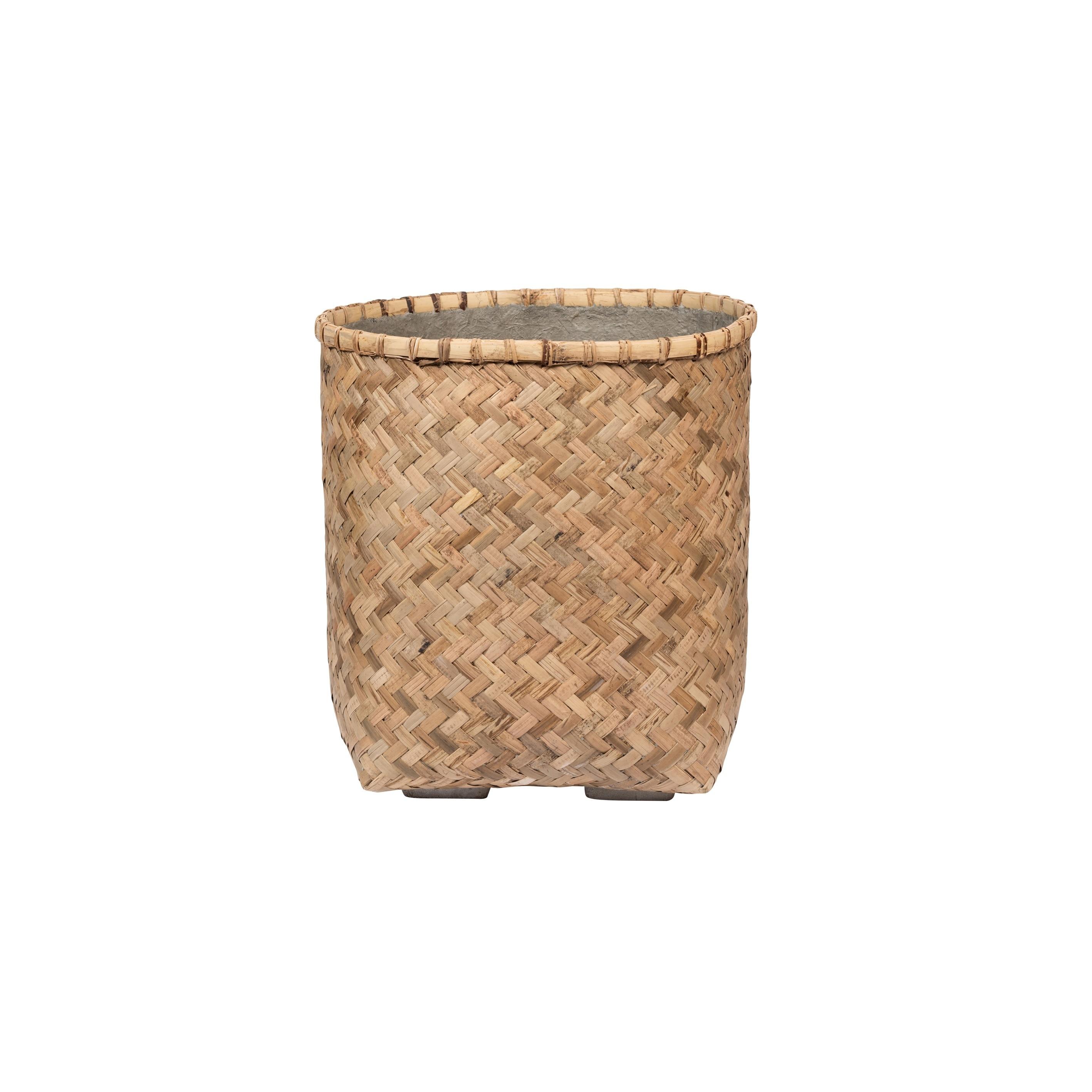 Pottery Pots USA Inc. Pottery Pots Zayn Bamboo Indoor Outdoor Round Planter, Natural Finish 18.9" x 18.9" x 20.9"