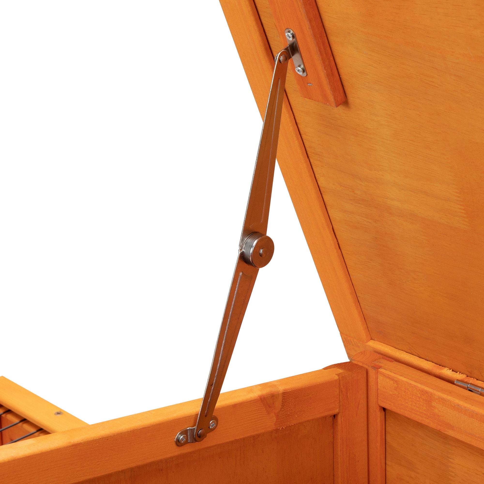COZIWOW Wooden Rabbit Hutch Hamster Habitat Bunny House Outdoor w/ 4 Casters 2 Cleaning Trays