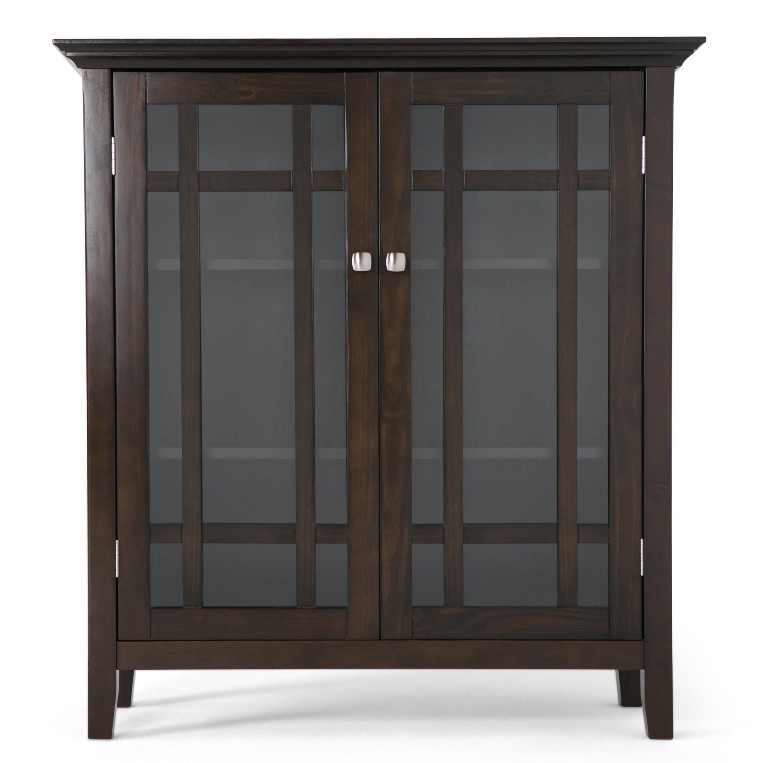 Simpli Home Bedford Wood 39" Transitional Medium Cabinet in Brown