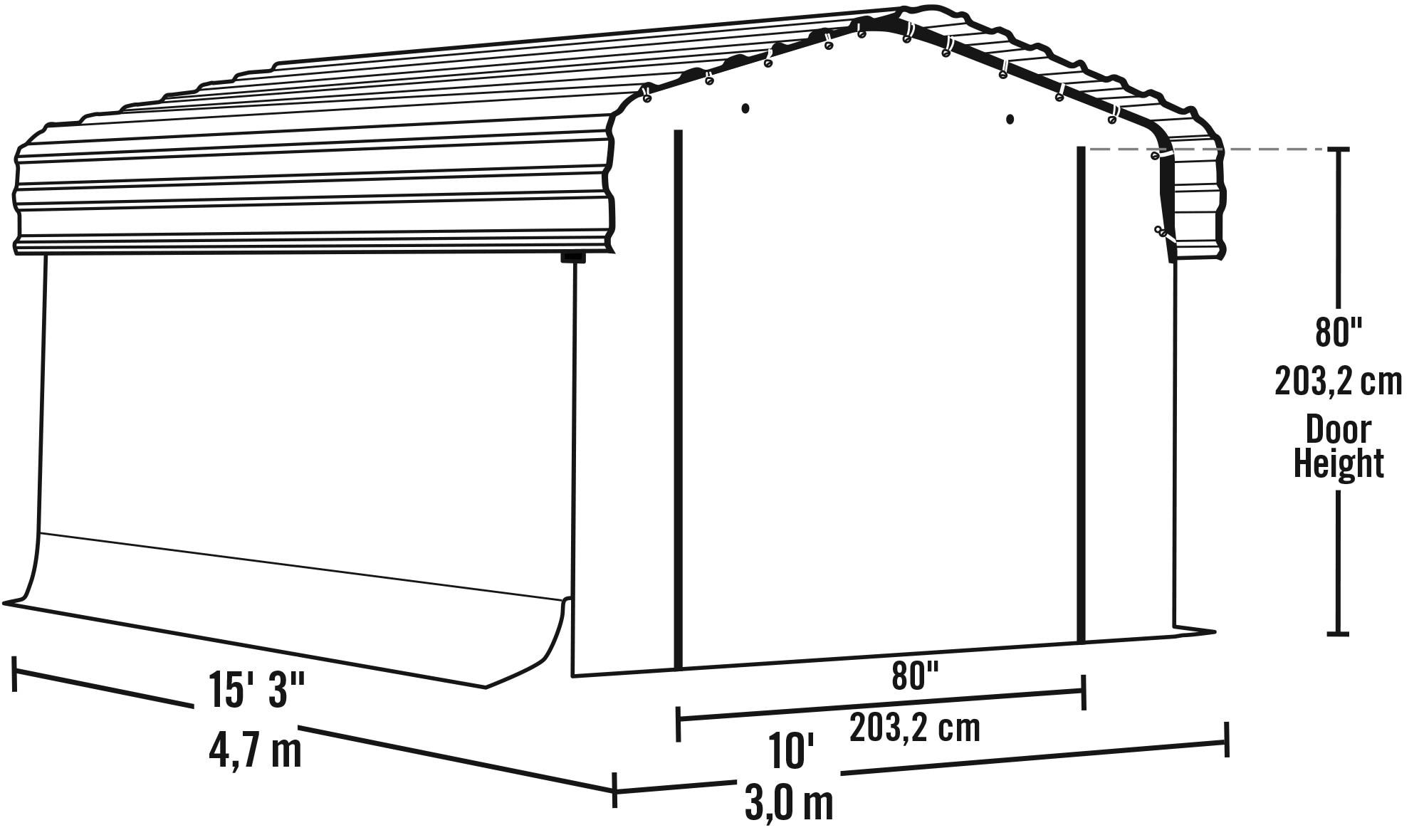 Arrow Enclosure Kit for Arrow Carport 10ft x 15ft Gray
