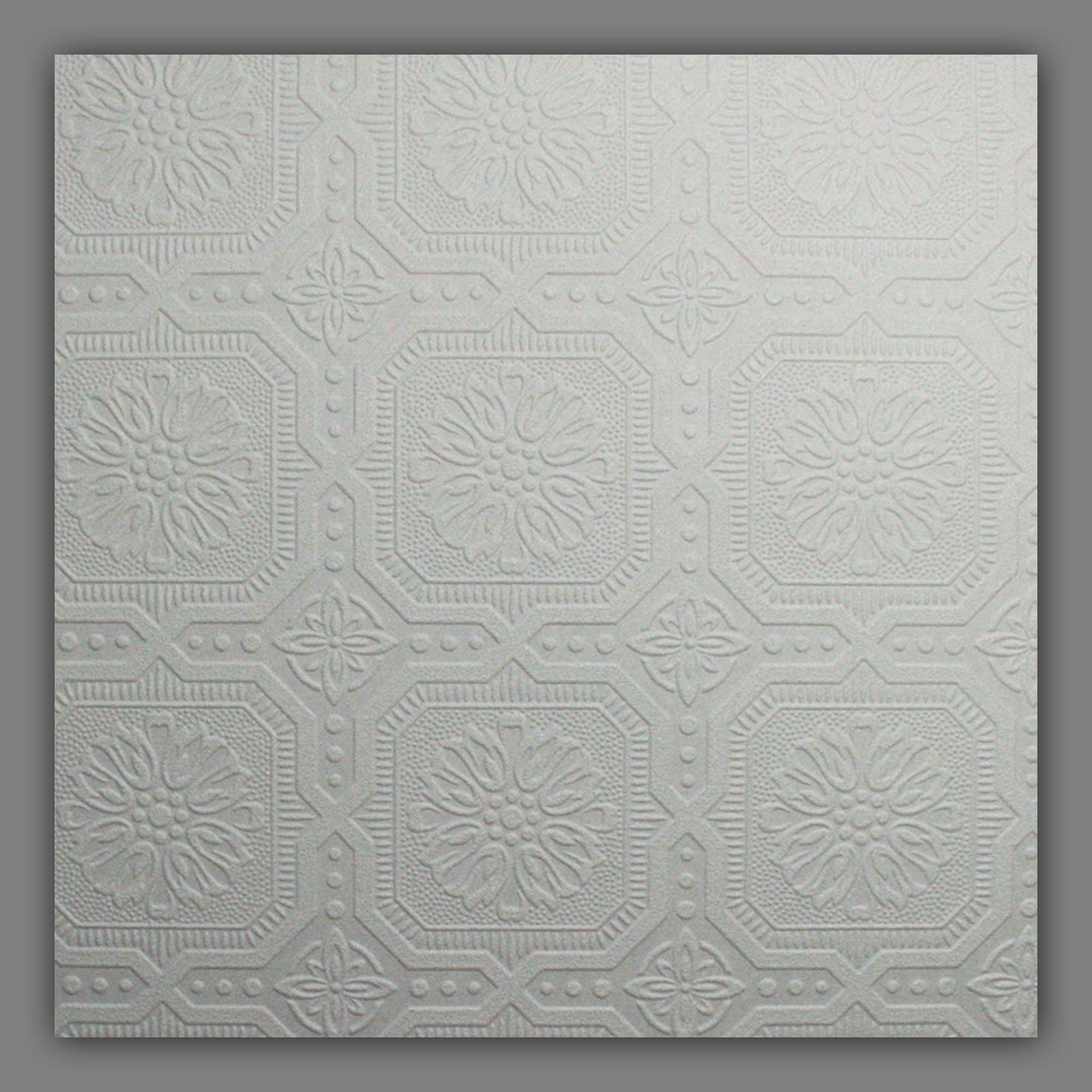 Small Squares White Paintable Wallpaper