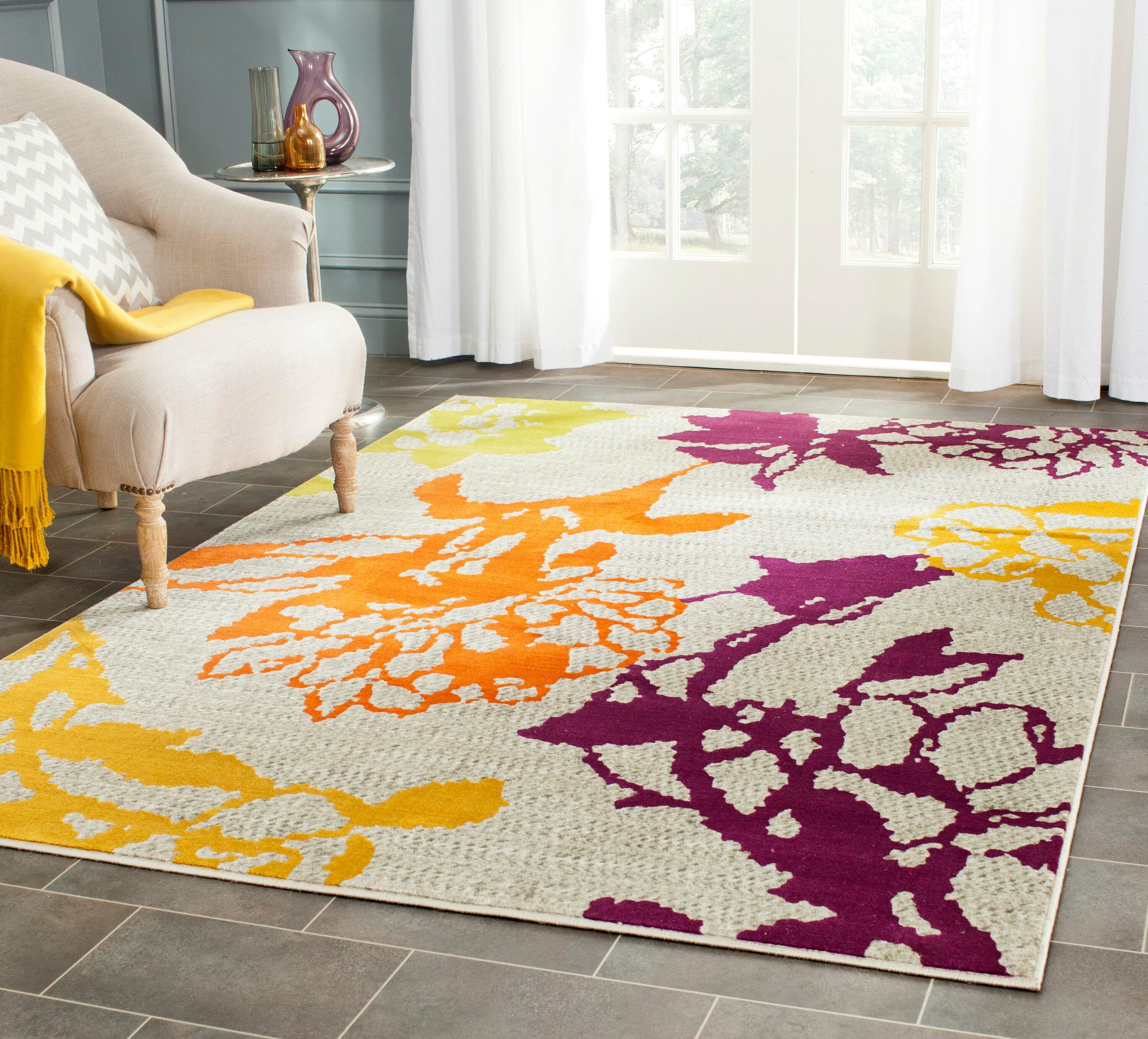 Porcello PRL7729 Machine Made Indoor Area Rug - Light Grey/Purple - 4'1"x6' - Safavieh