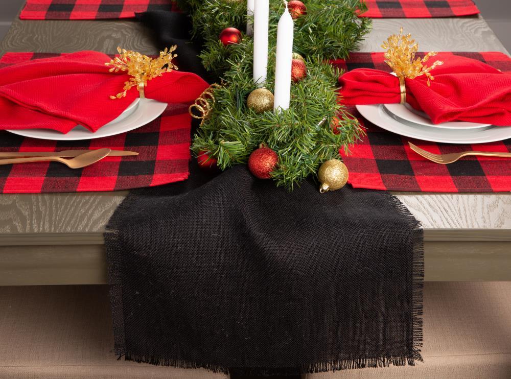Design Imports Black Jute Table Runner 15X74