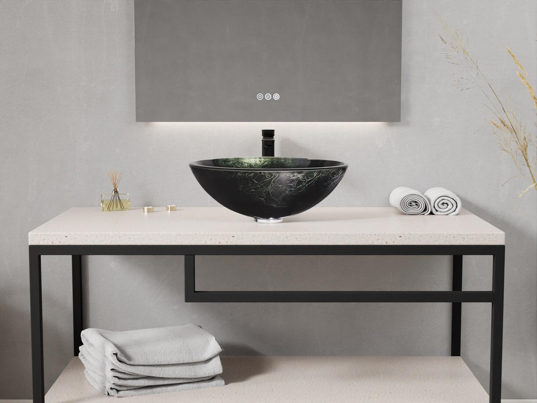 ANZZI 16.5'' Glass Circular Bathroom Sink