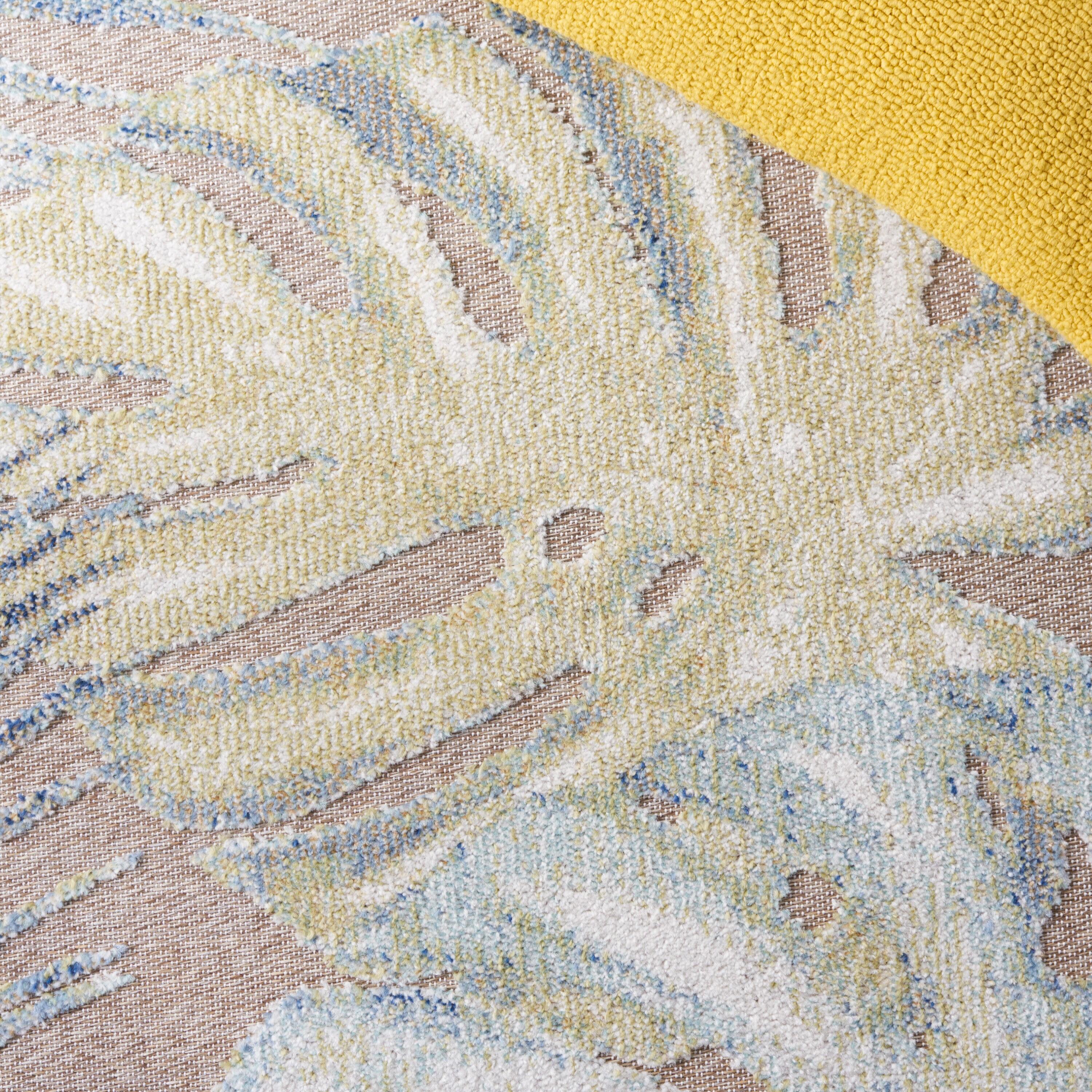Sarasota SAR112 Power Loomed Indoor/Outdoor Area Rug - Light Green/Brown - 6'7"x6'7" - Safavieh.