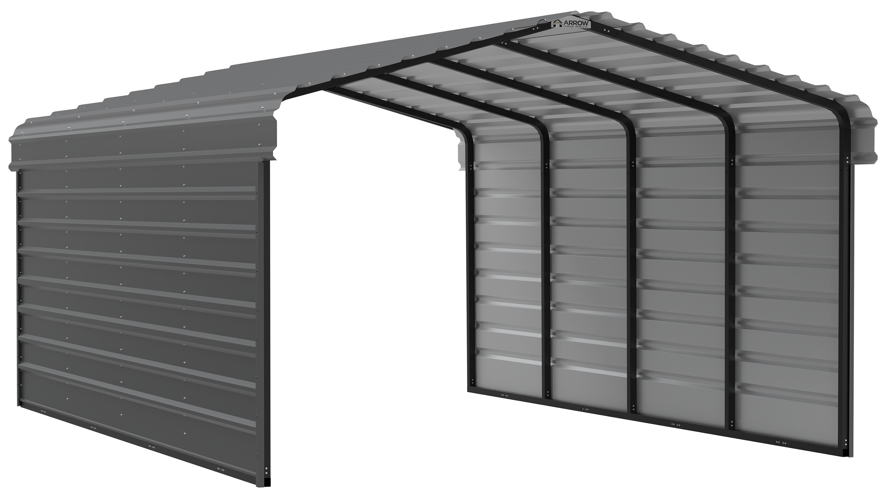 Arrow Arrow Steel Carport with 2 Side Wall Kits, 12x20x07