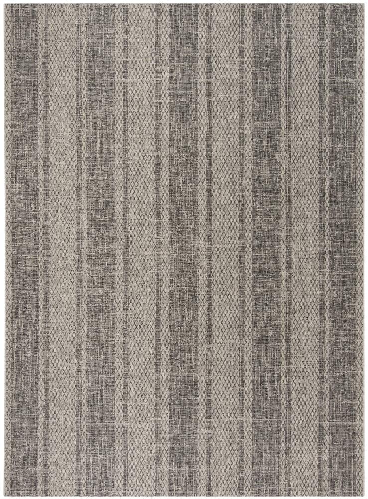 Courtyard CY8736 Power Loomed Indoor and Outdoor Area Rug - Light Grey/Black - 8'x11' - Safavieh