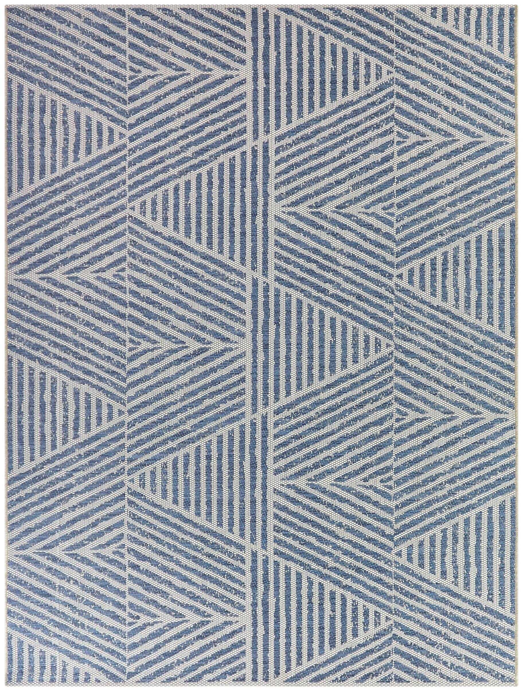 Balta US, Inc Darcy Modern Stripe Indoor/Outdoor Area Rug Blue 5'3" x 7' 5' x 8' Off-White Runner, Rectangle
