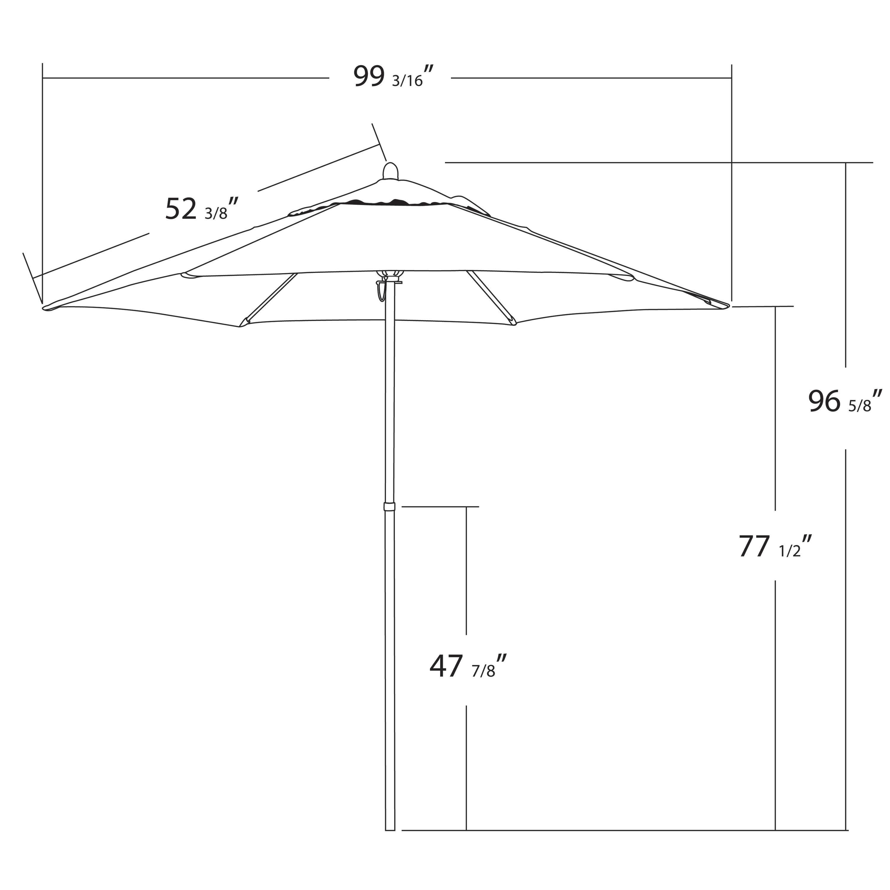 Astella 9 ft Brick Polyester Canopy Steel Pole Market Umbrella