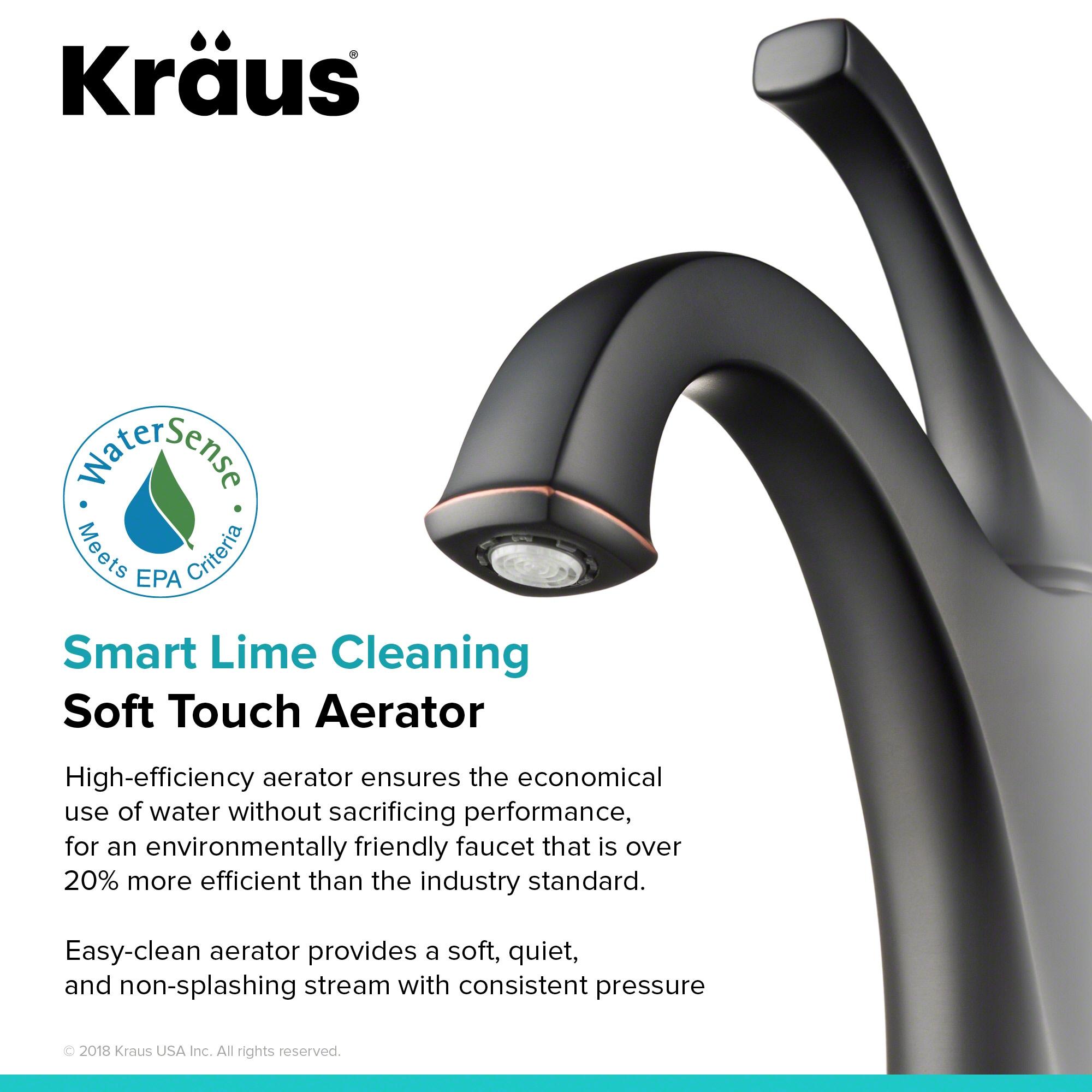 Kraus Arlo Single Hole 1-Handle WaterSense Bathroom Sink Faucet with Drain and Deck Plate