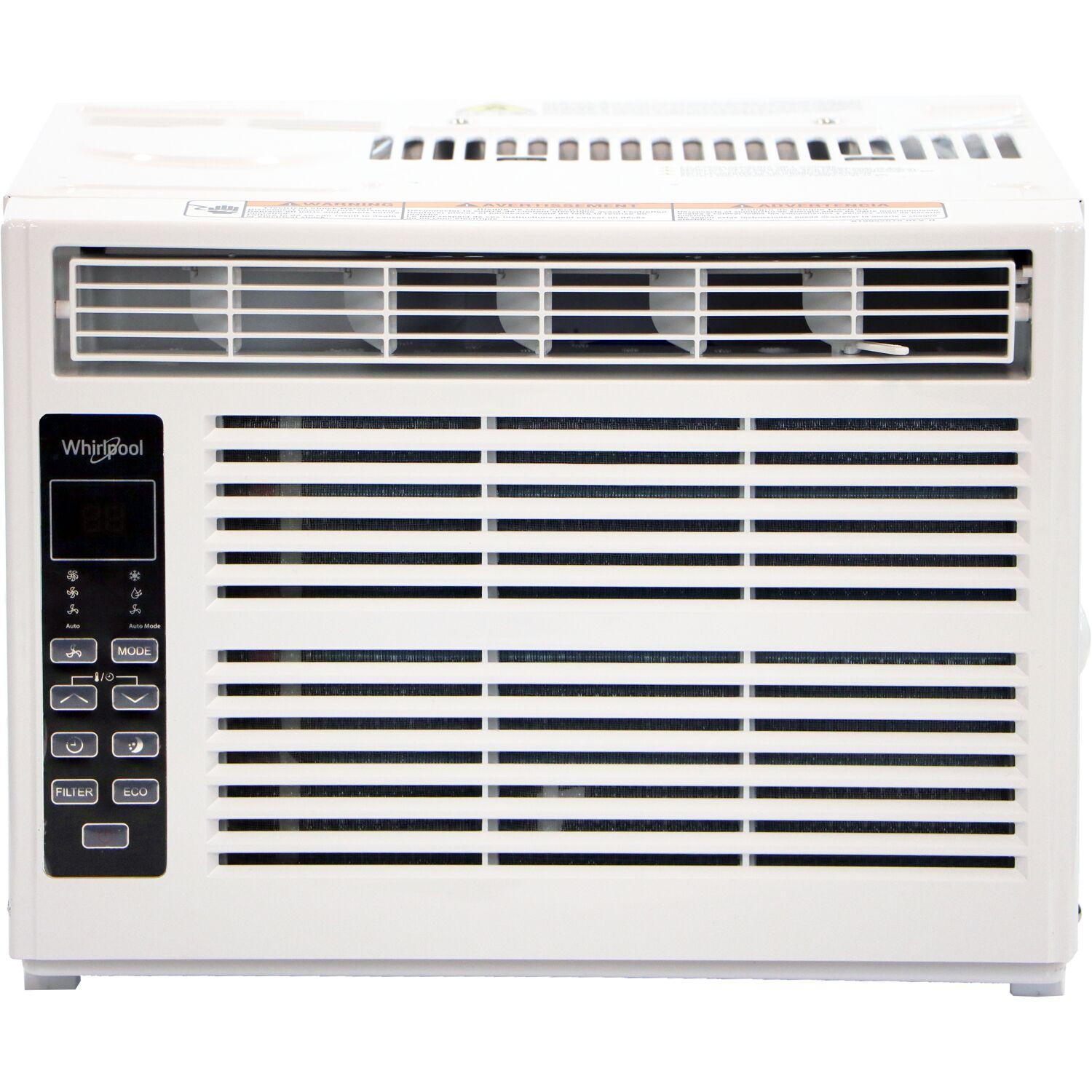 Whirlpool 6000 BTU 115V Window Mounted Air Conditioner and Dehumidifier: 3 Speeds, 8-Way Air Control, 200-500 sq. ft.