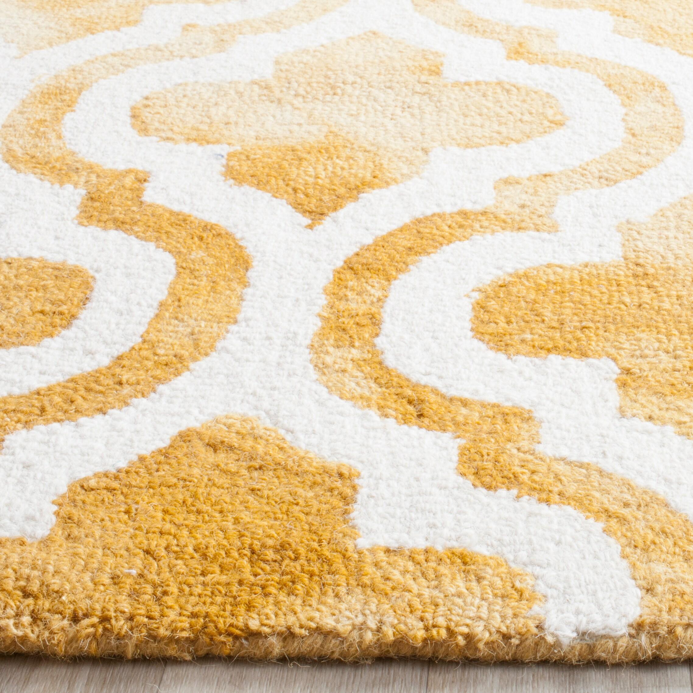 Dip Dye DDY537 Hand Tufted Indoor Area Rug - Gold/Ivory - 5'x8' - Safavieh