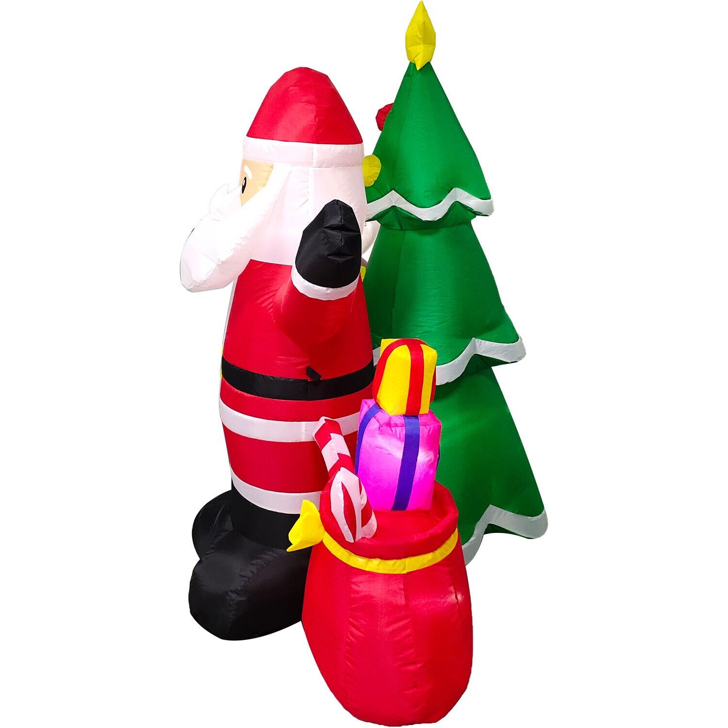 Fraser Hill Farm 6-Ft. Tall Prelit Mr. and Mrs. Claus with Tree Inflatable with Music