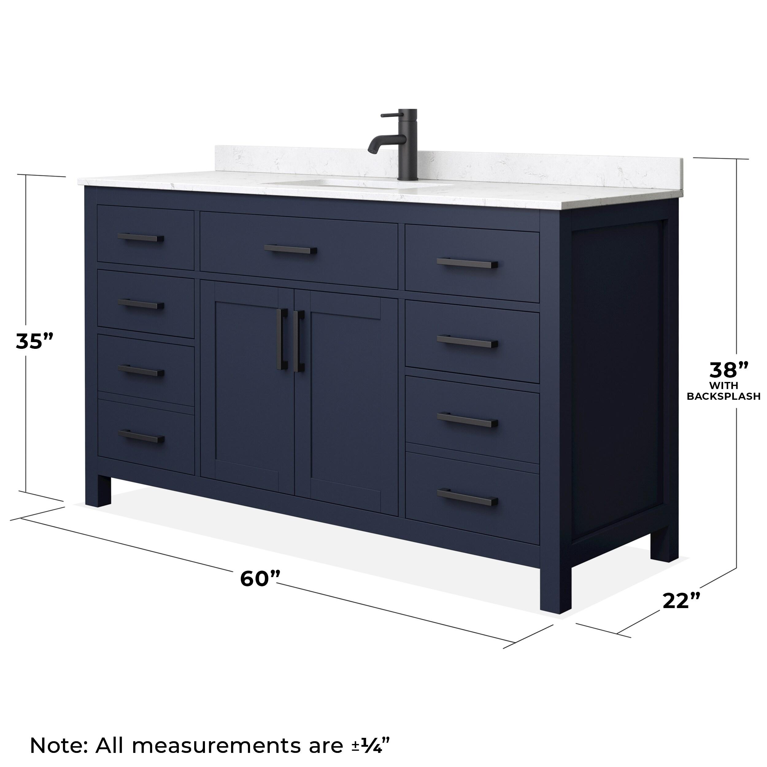 Beckett 60" Freestanding Single Bathroom Vanity with Cultured Marble Top