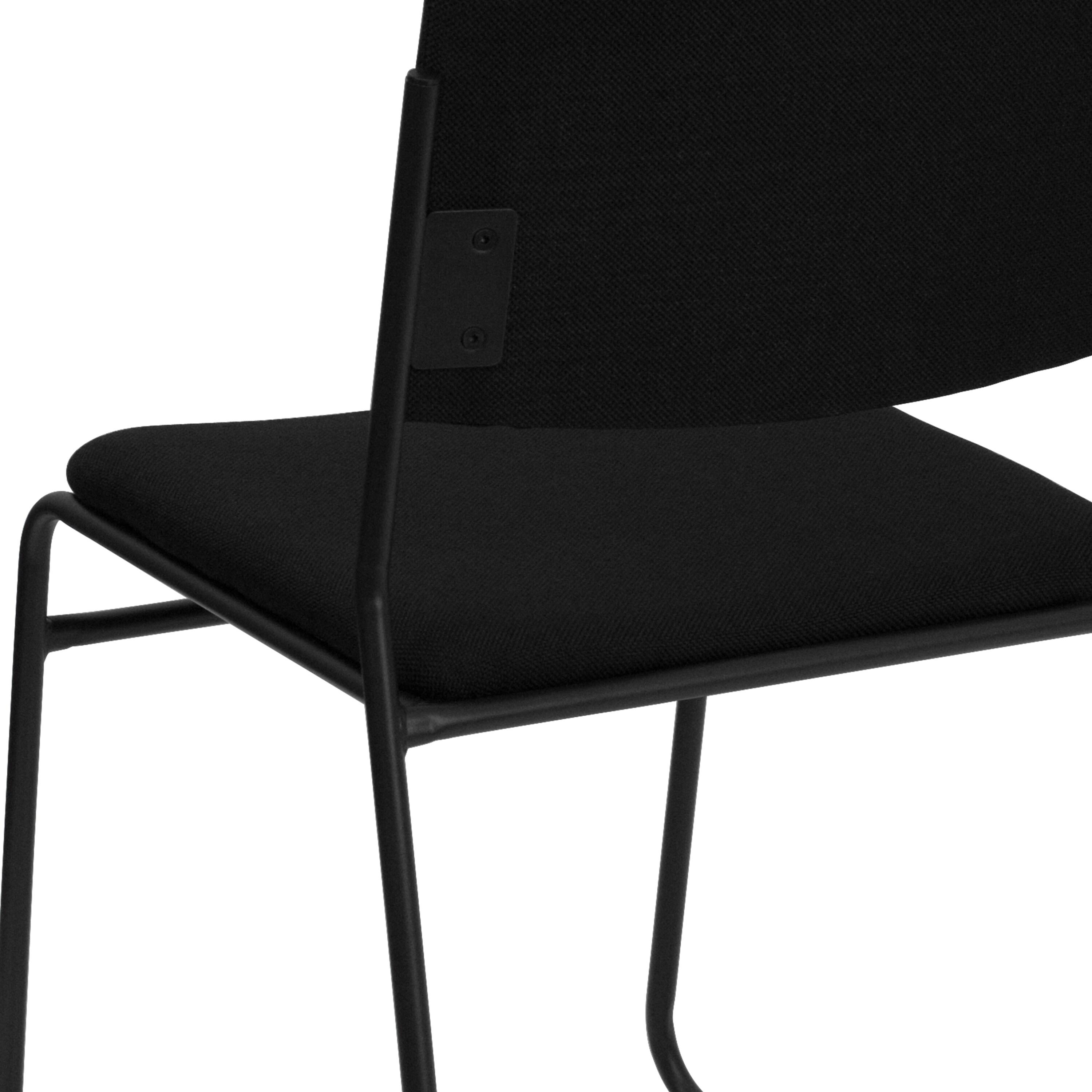 Flash Furniture HERCULES Series 500 lb. Capacity High Density Black Fabric Stacking Chair with Sled Base