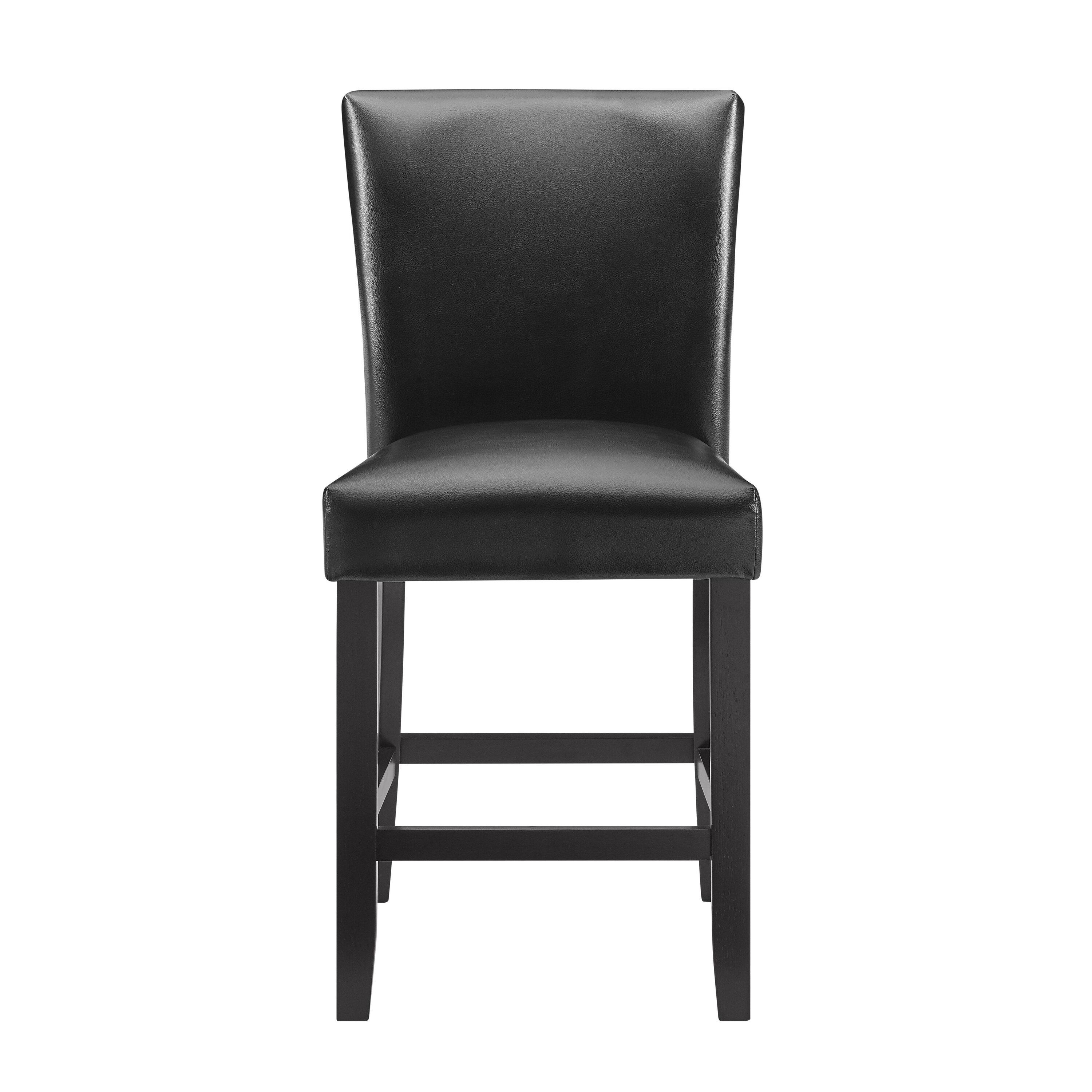 26" Set of 2 Carrara Counter Height Barstools Black - Steve Silver Co.: Upholstered, Rubberwood Frame, Floor Protectors