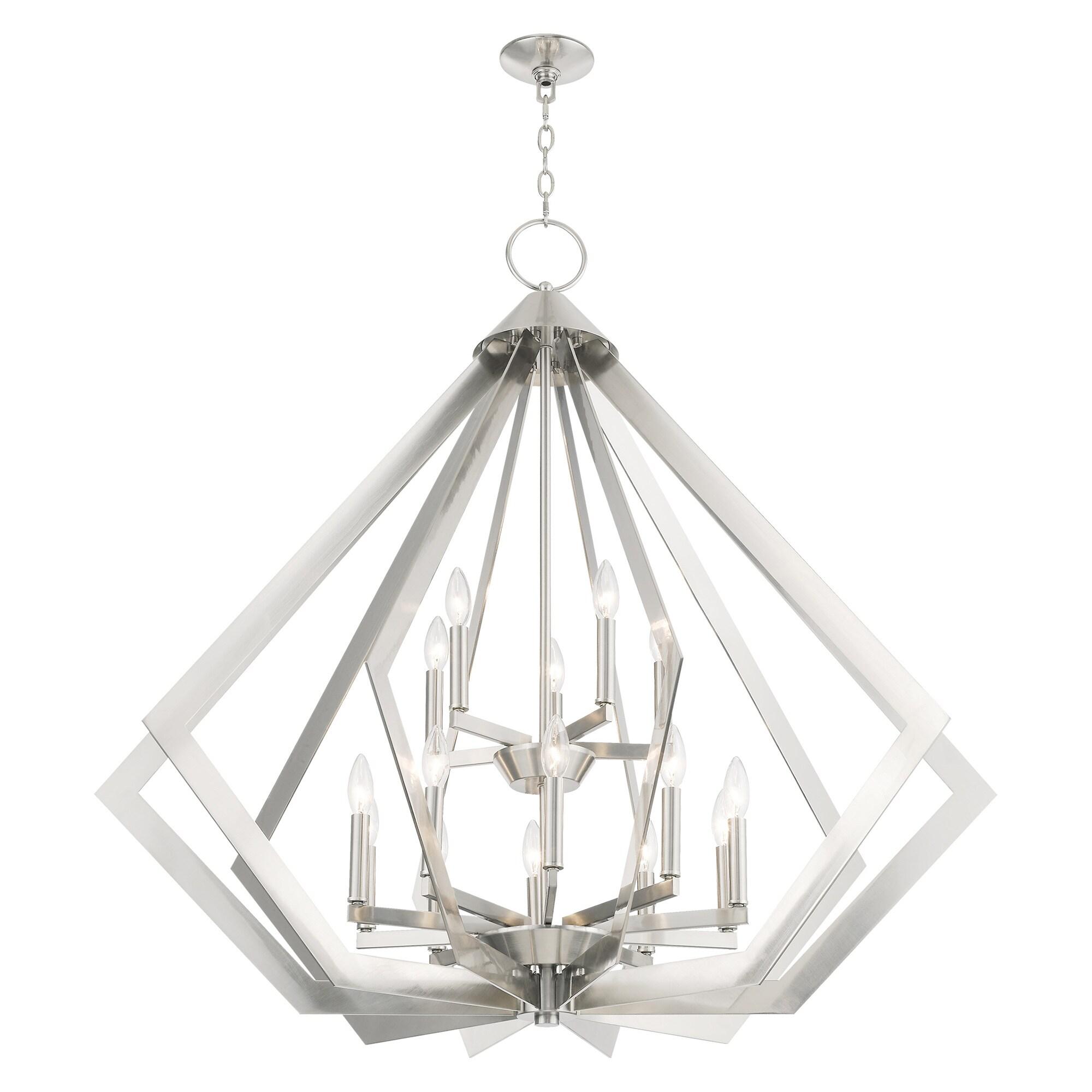 Livex Lighting Prism 15 Light Foyer Chandelier in Brushed Nickel