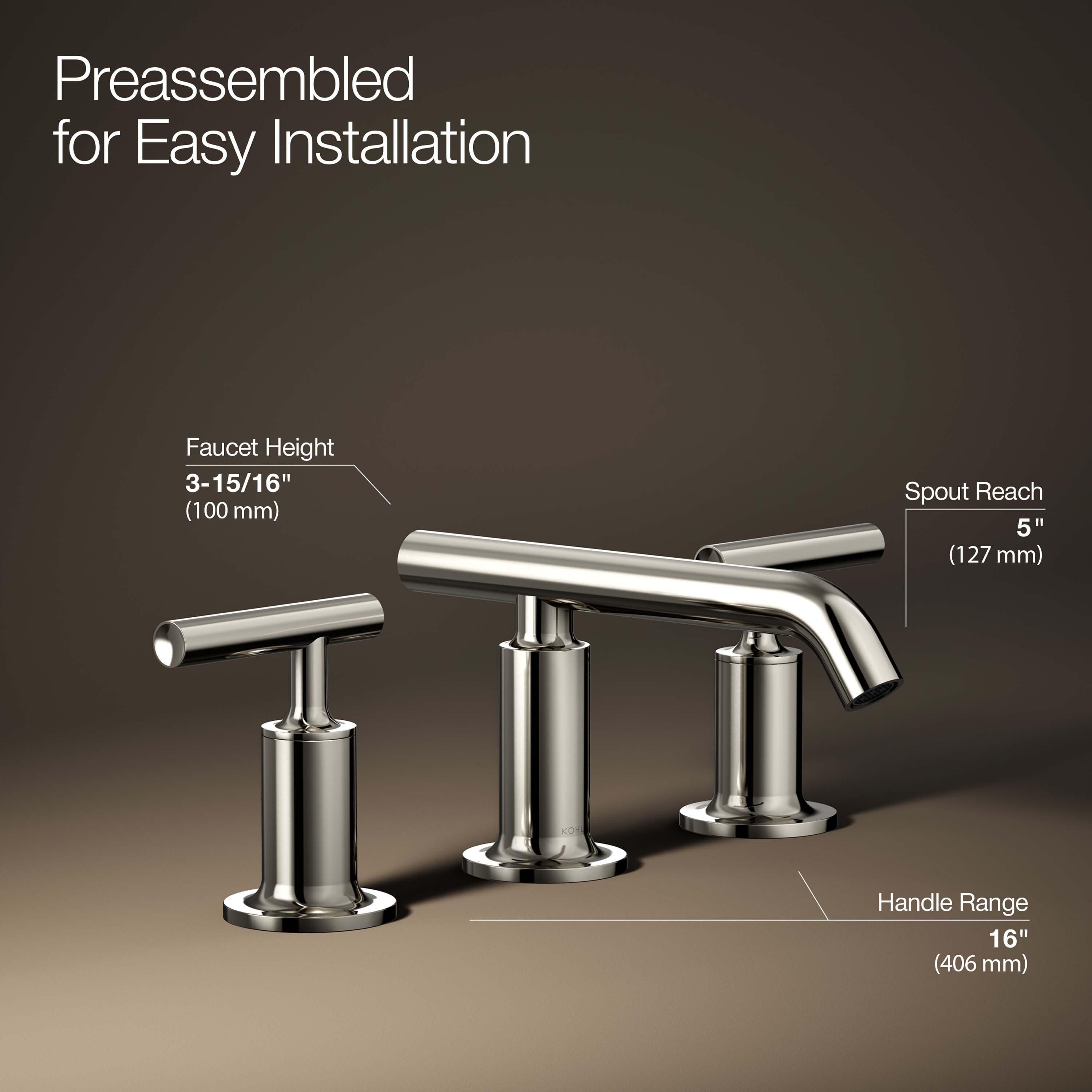 Purist® Widespread Bathroom Faucet with Drain Assembly