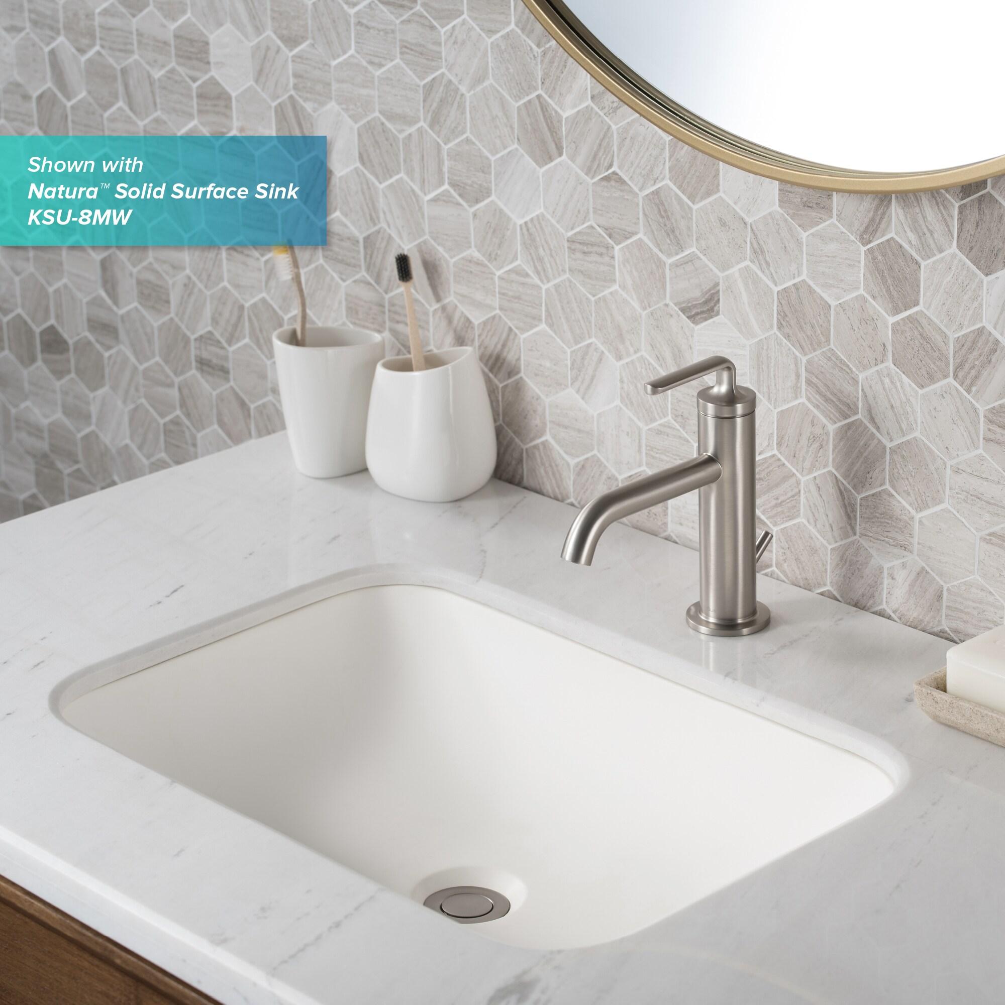 KRAUS Ramus Single Handle Bathroom Sink Faucet with Lift Rod Drain