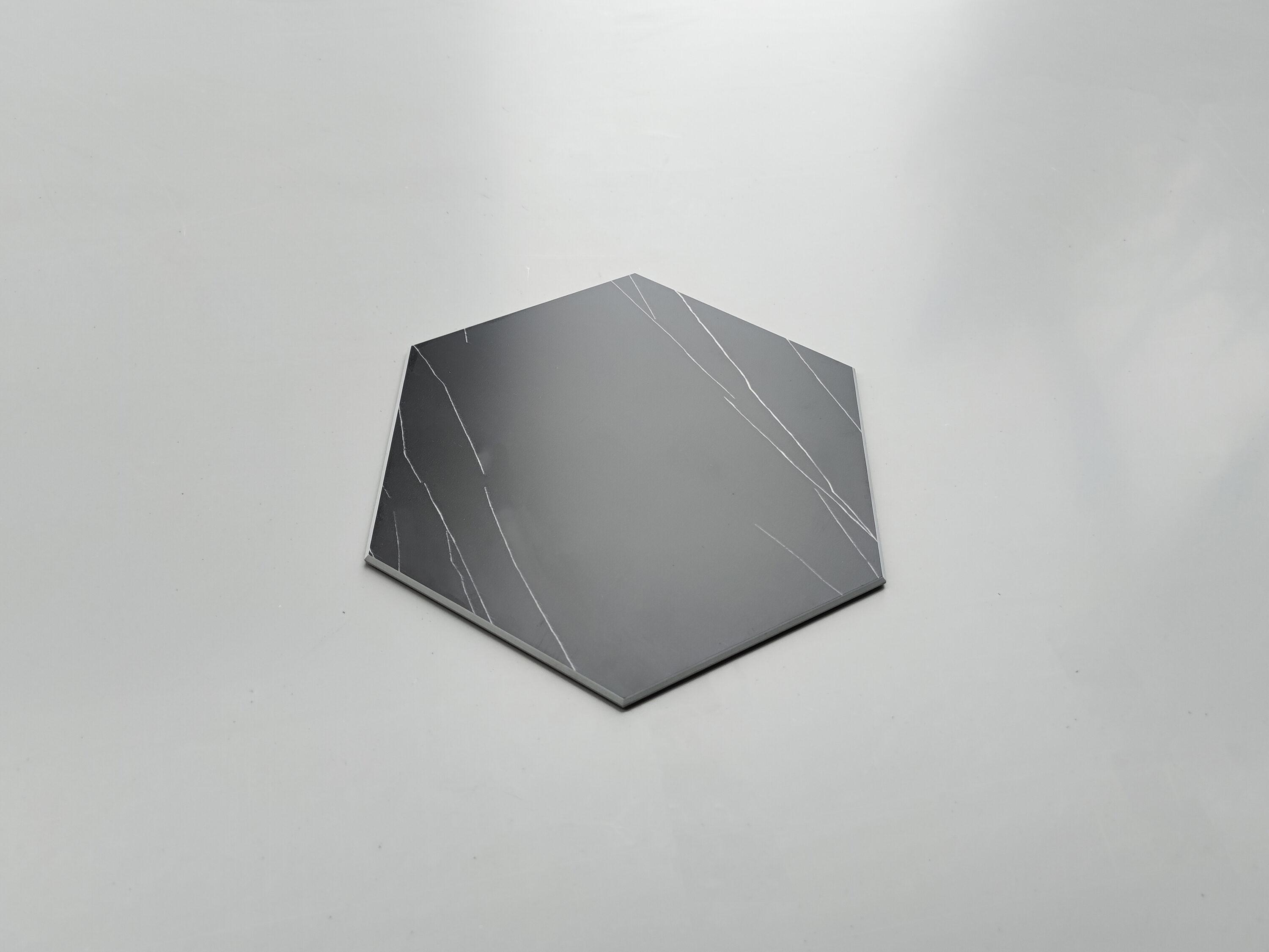Avant Decor | Stone Composite Hexagon Stone Texture | Peel and Stick Kitchen Backsplash Tiles | Stick On Wall Tiles | Easy DIY Installation | 6” x 6.9” | Single Tile