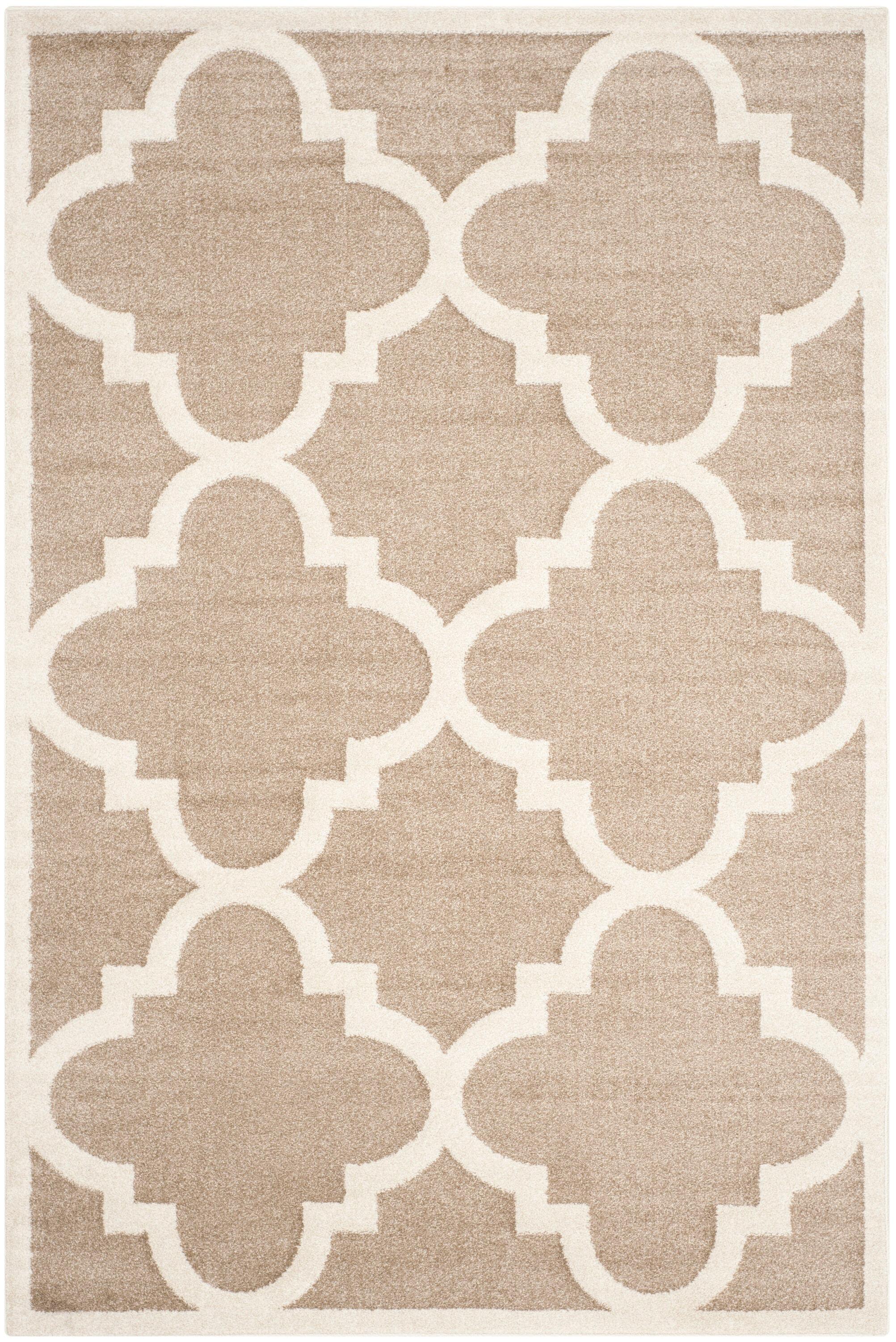 Amherst AMT423 Power Loomed Indoor Area Rug - Wheat/Beige - 6'x9' - Safavieh