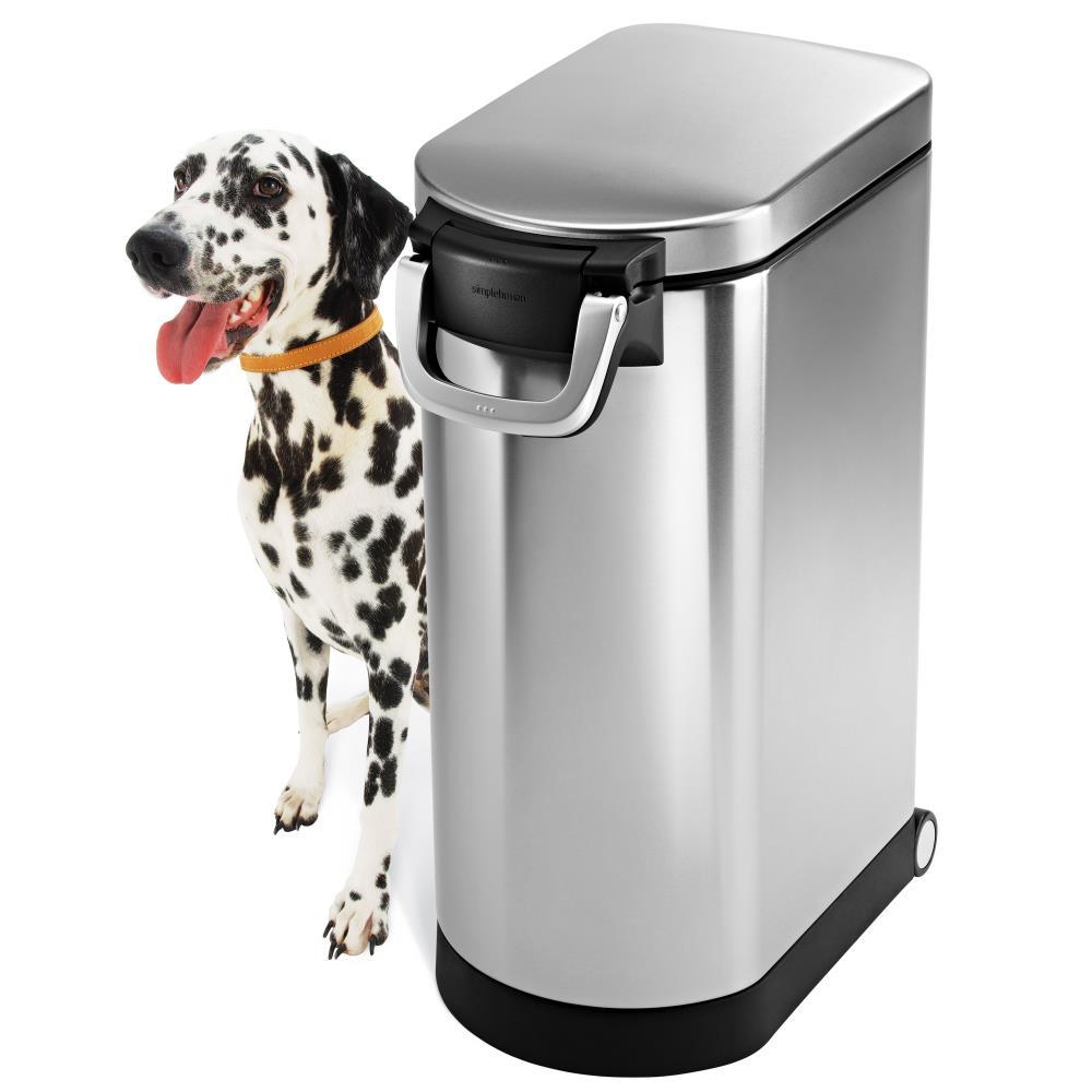 simplehuman Pet Food Storage Container Stainless Steel for Dog Food, Cat Food, and Bird Feed