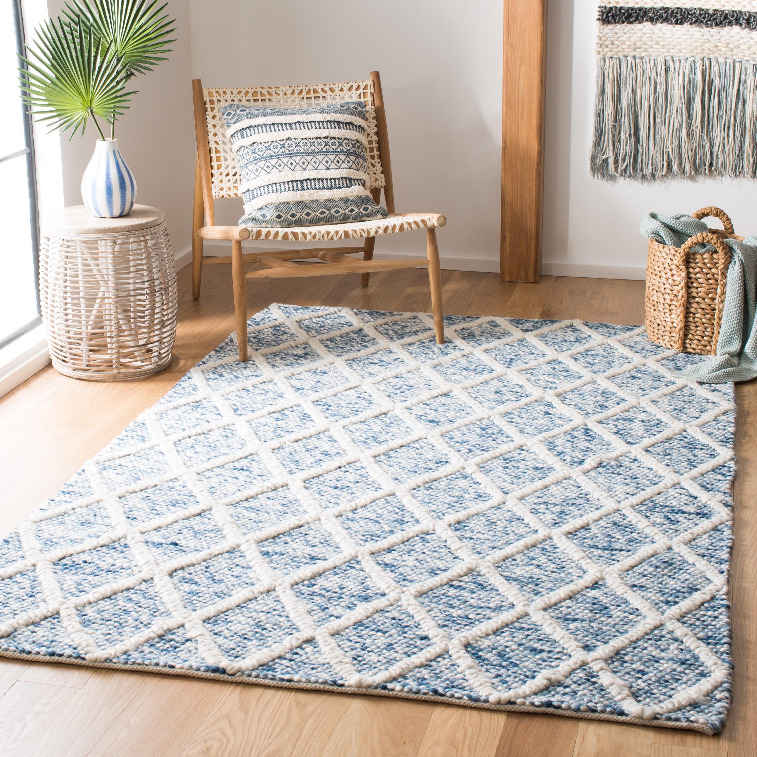 Natura NAT711 Hand Woven Area Rug - Ivory/Blue - 4'x6' - Safavieh.