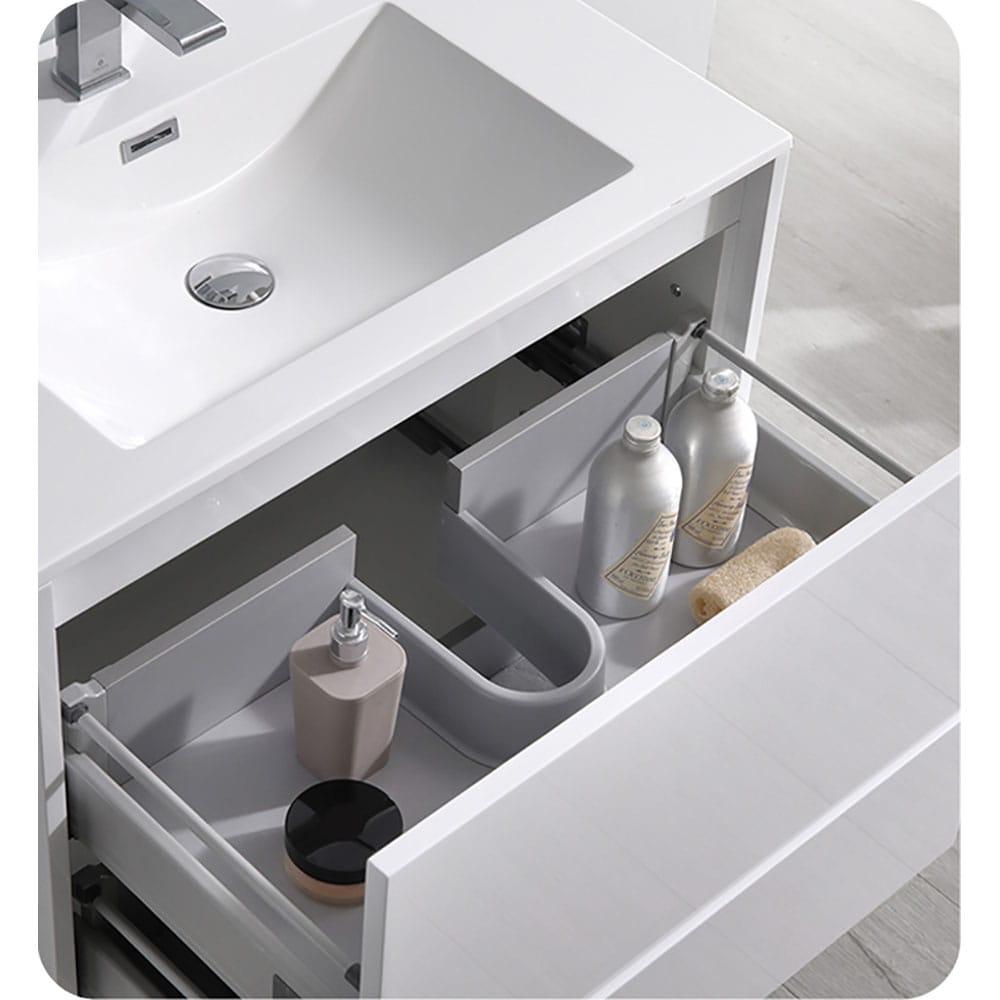 Catania 30" Wall Mount Single Modern Bathroom Cabinet - Cabinet Only (Top and Sink Not Included)