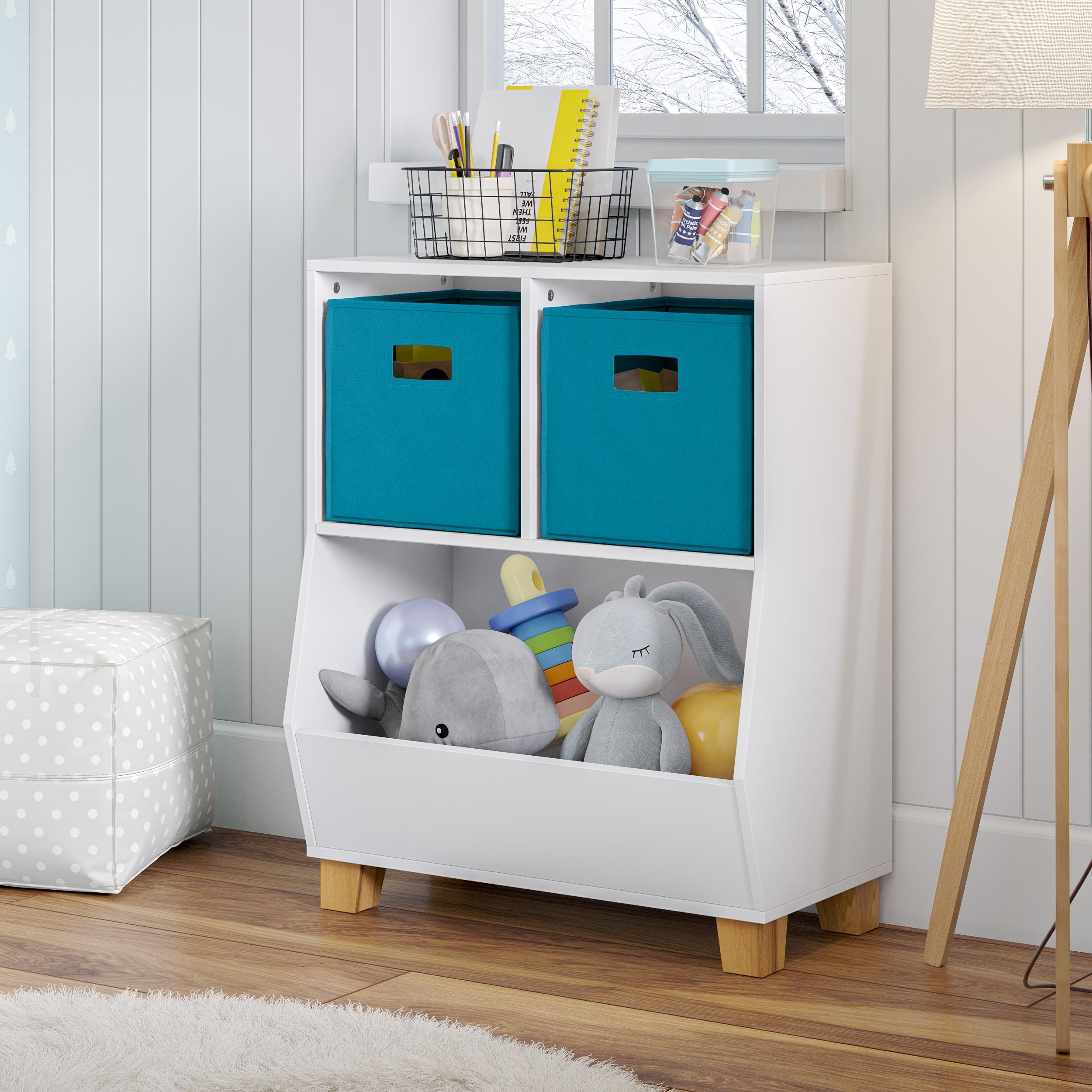 RiverRidge Home RiverRidge Kids Catch-All 24in Toy Storage Organizer with 2 Cubbies and 2 Storage Compartments
