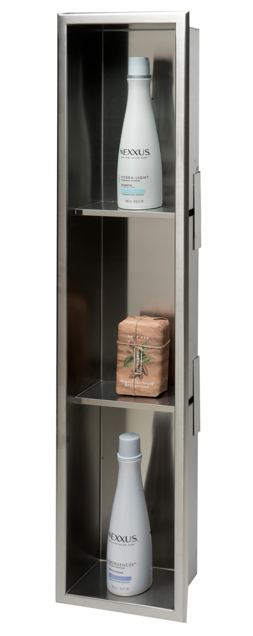 Vertical Stainless Steel Triple Shower Niche