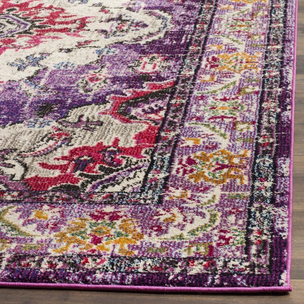 Monaco MNC243 Power Loomed Indoor Area Rug - Violet/Fuchsia - 5'1"x7'7" - Safavieh.