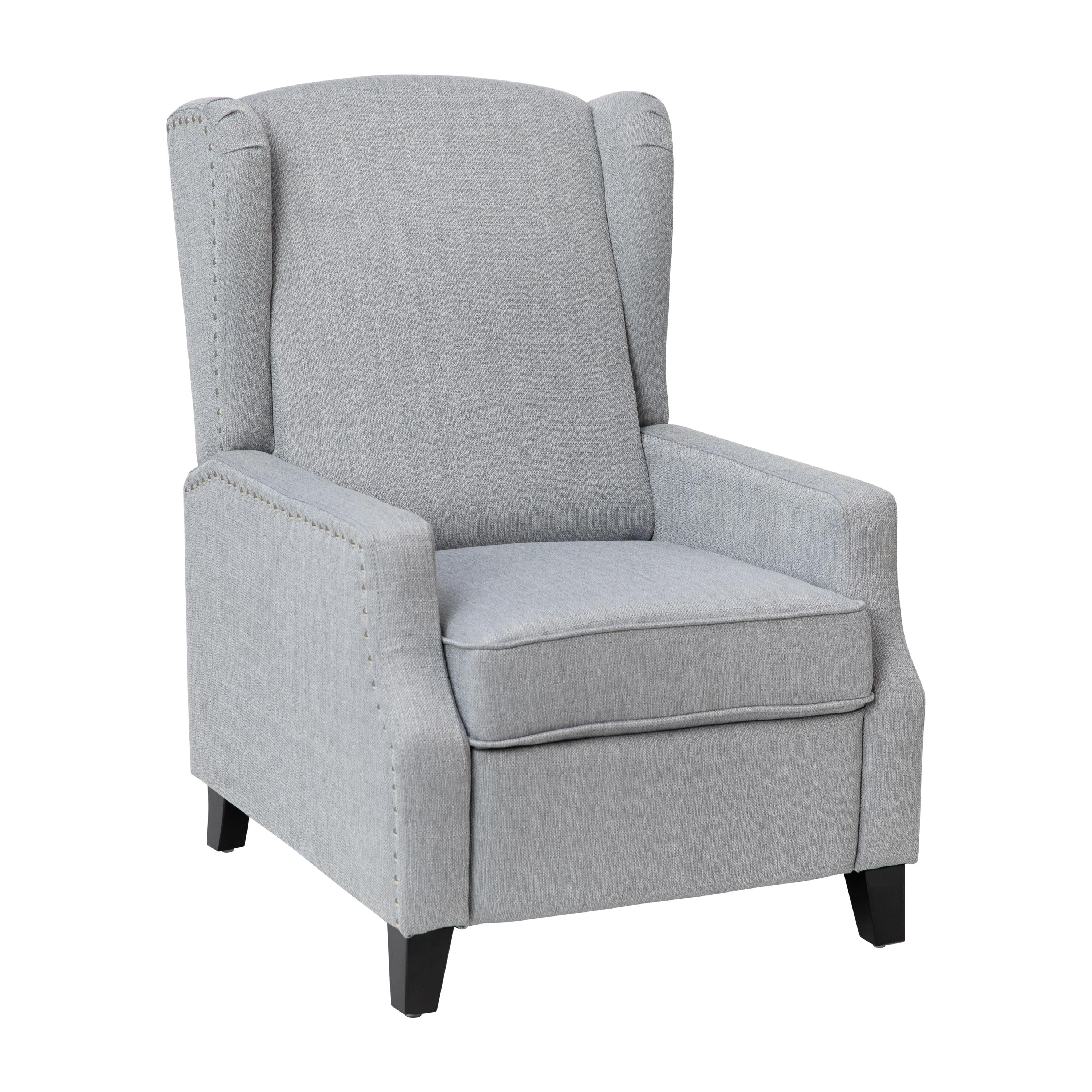 Fulton Polyester Fabric Upholstered Slim Wingback Push Back Recliner by Flash Furniture