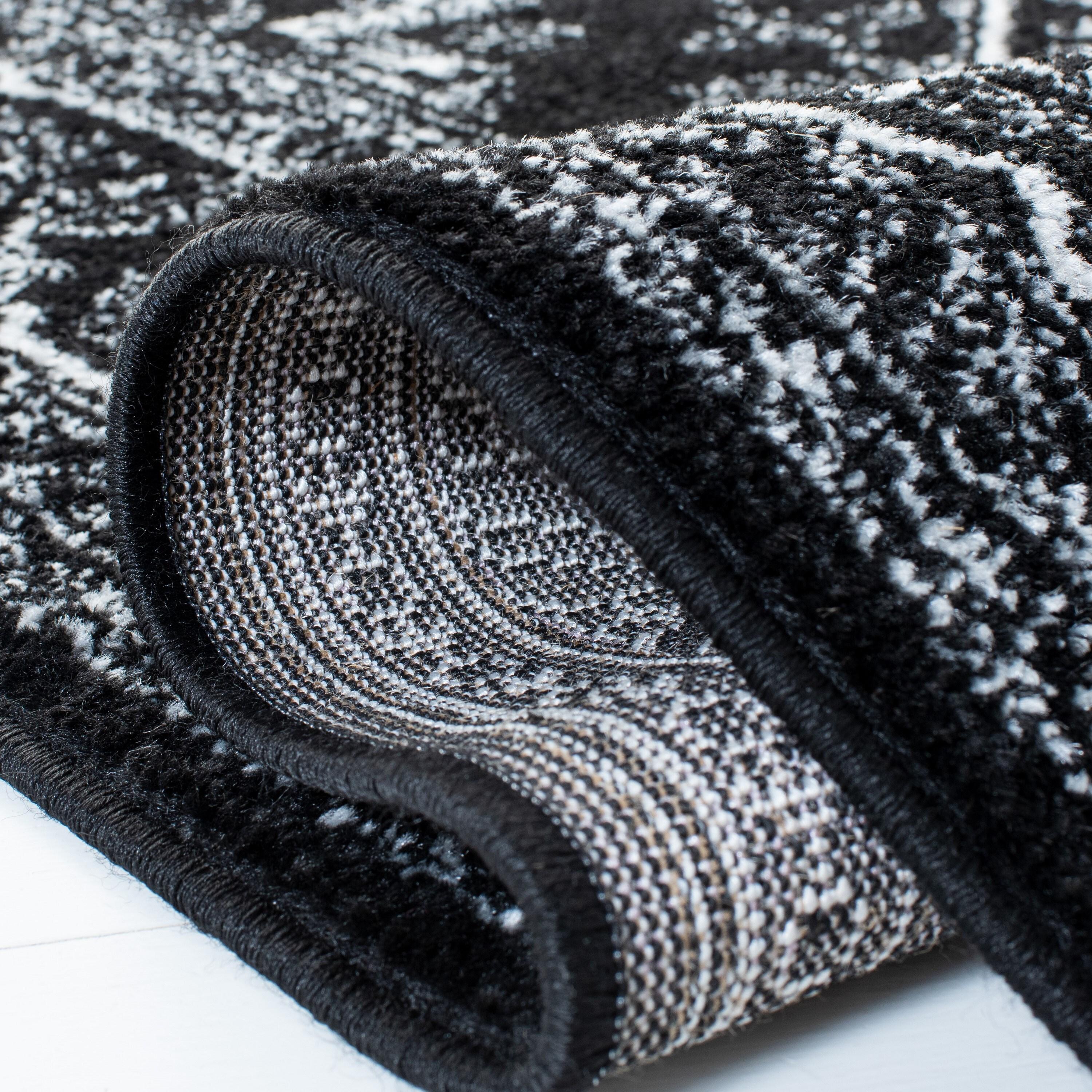 Adirondack ADR108 Power Loomed Area Rug - Black/Ivory - 5'1"x7'6" - Safavieh.