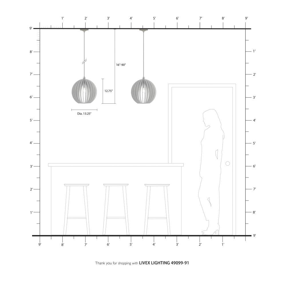 Livex Lighting Pendants 1 - Light Pendant in  Brushed Nickel
