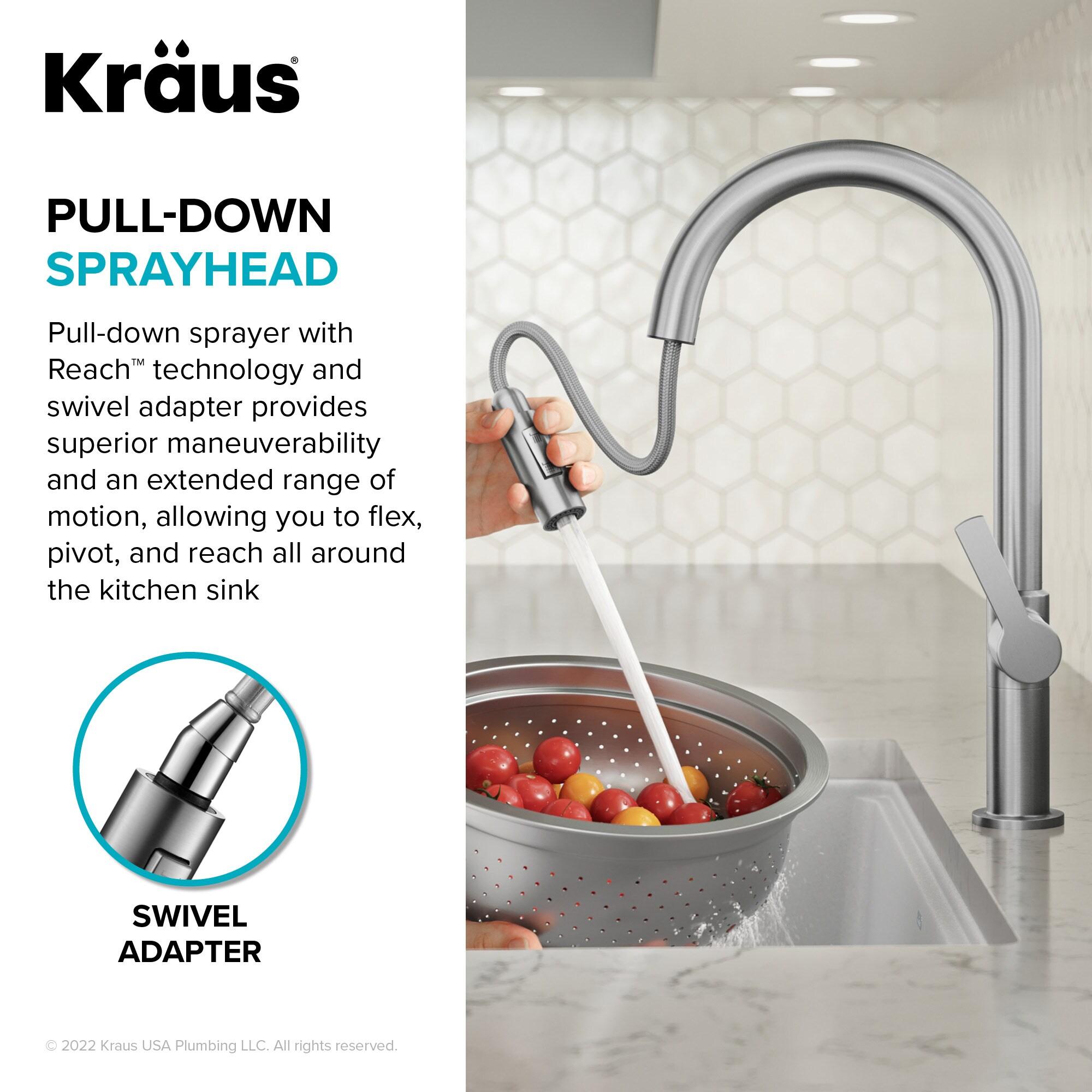 KRAUS Oletto Single Handle Pull Down Kitchen Faucet