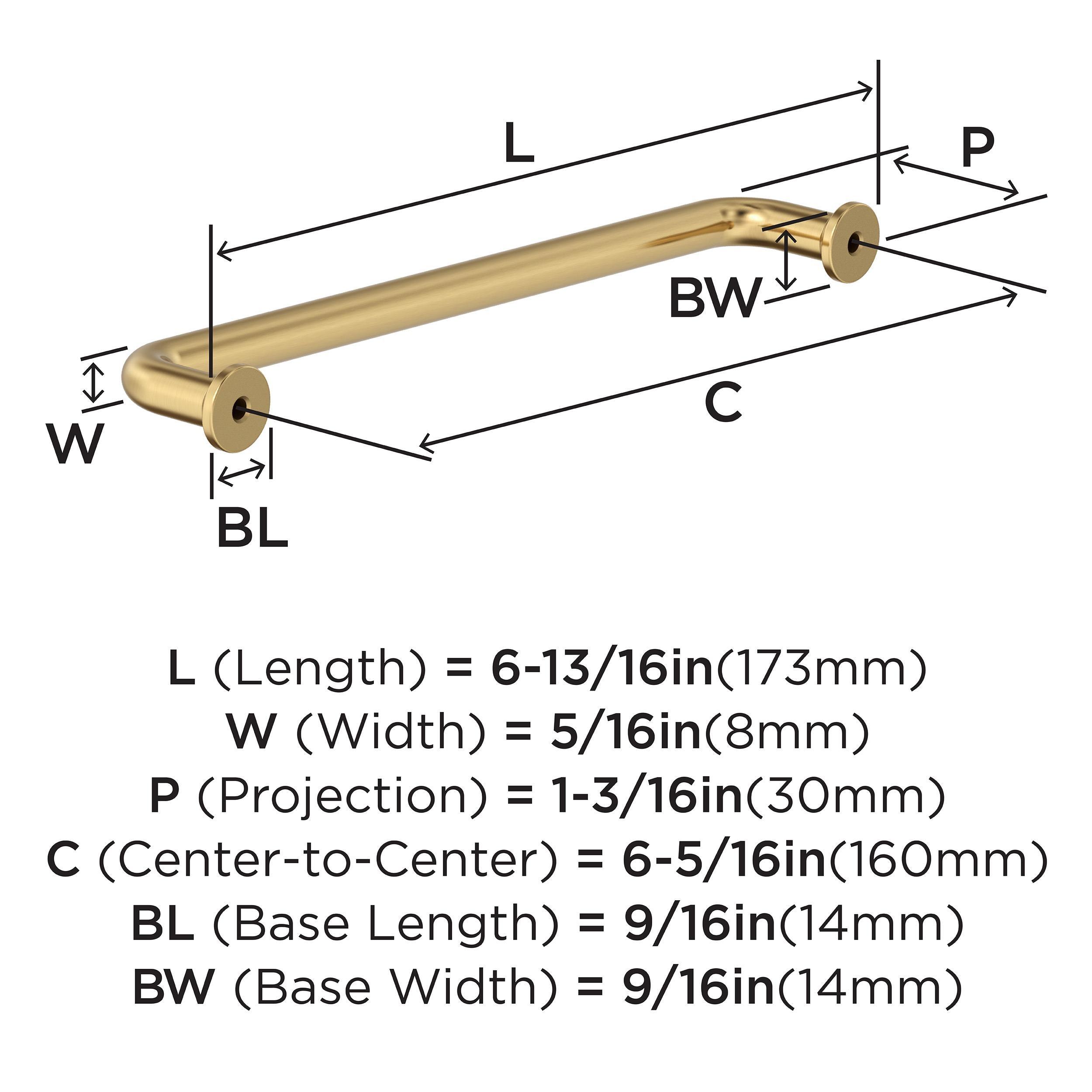 Amerock Factor 6-5/16 inch (160mm) Center-to-Center Champagne Bronze Cabinet Pull