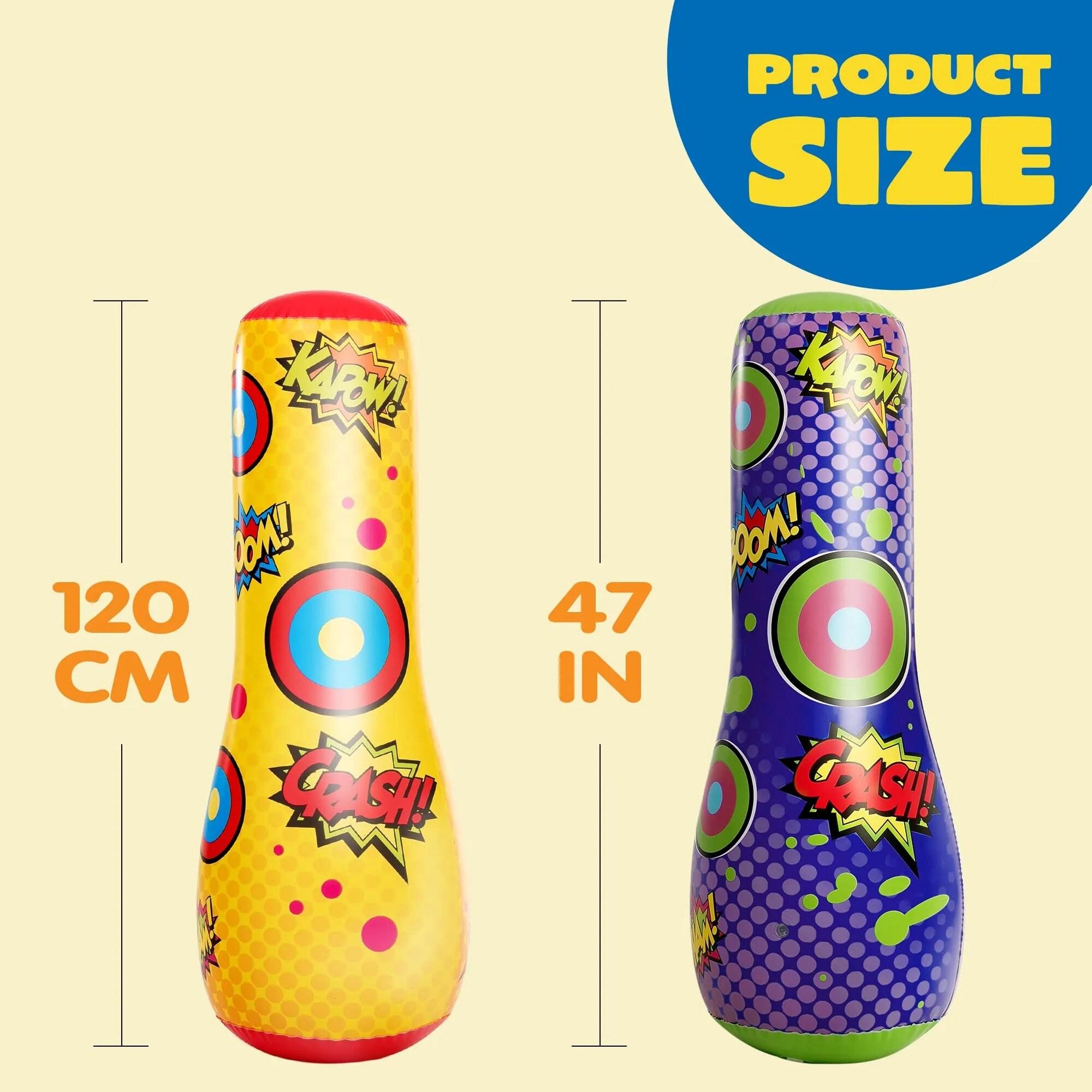 Joyfy 2 Pack Punching Bag for Kids,47 Inches Double-sided Inflatable Bop Bag With Bounce-back Action for Toddler