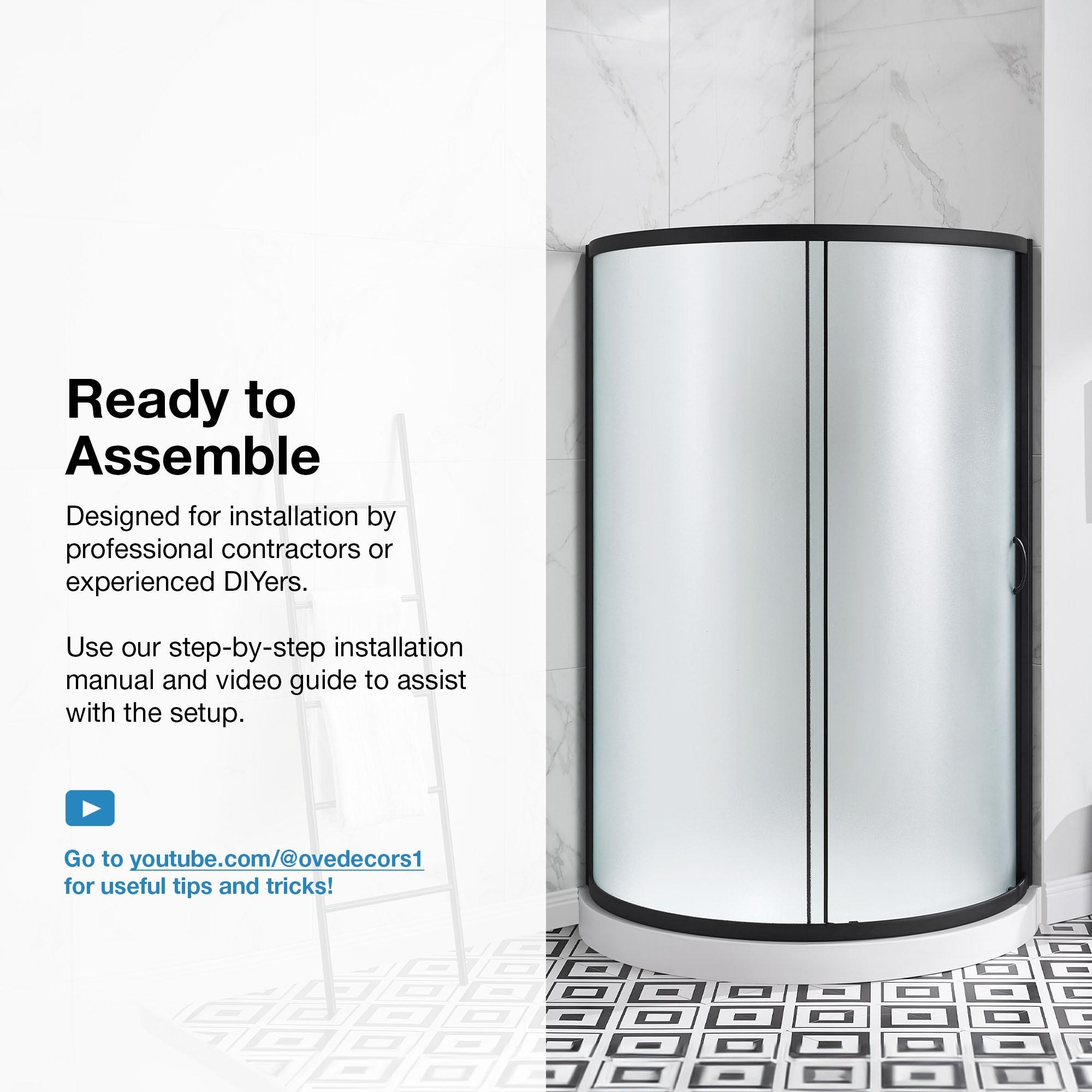 OVE Decors Breeze 40 in. Round Shower Kit w/ Frosted, Base