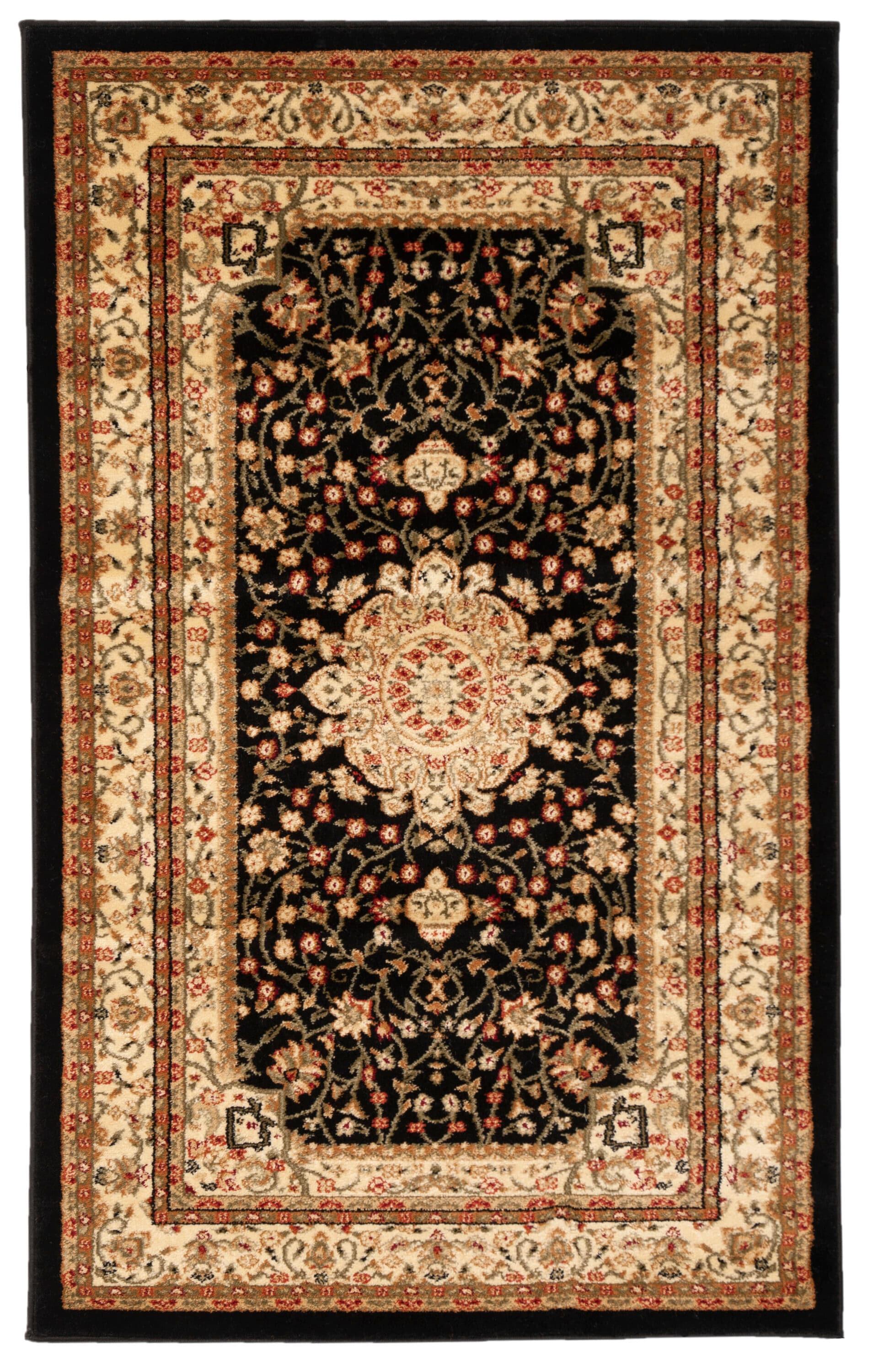 Lyndhurst LNH213 Power Loomed Accent Rug - Black/Ivory - 3'3"x5'3" - Safavieh.