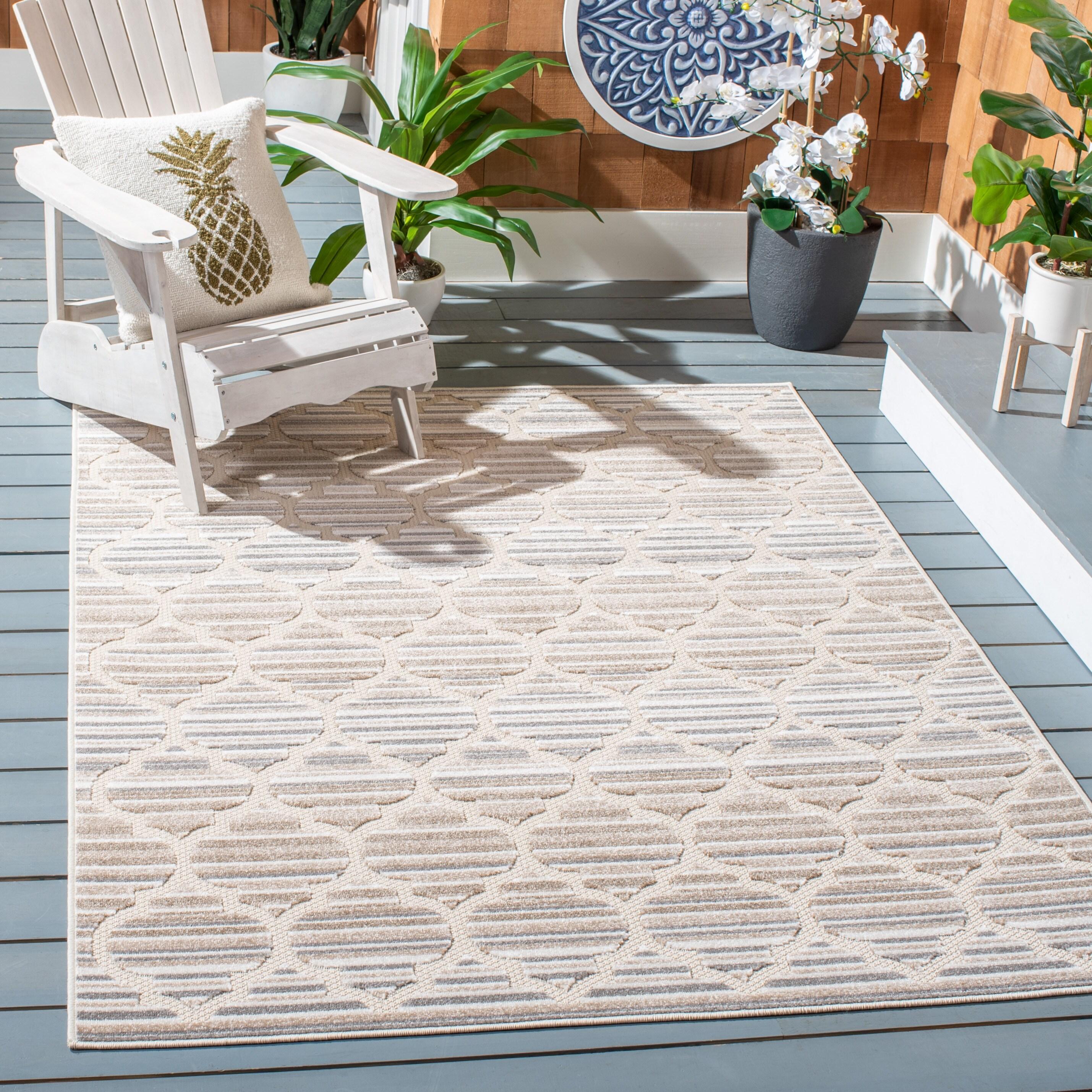 Cabana CBN333 Loomed Indoor Area Rug - Grey/Ivory - 6'7"x6'7" - Safavieh