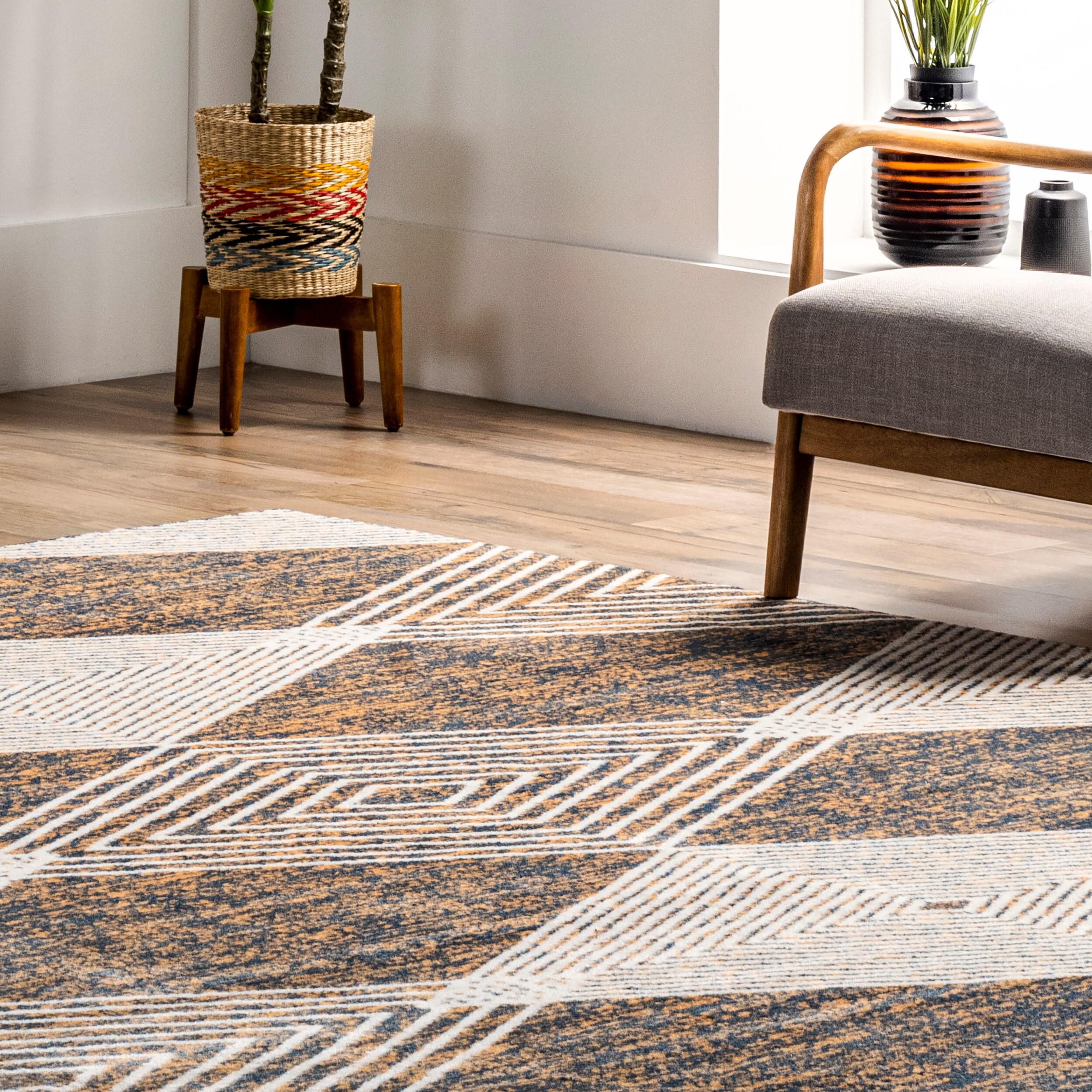 nuLOOM Leanna Modern Abstract Geometric Area Rug, 4' x 6', Beige