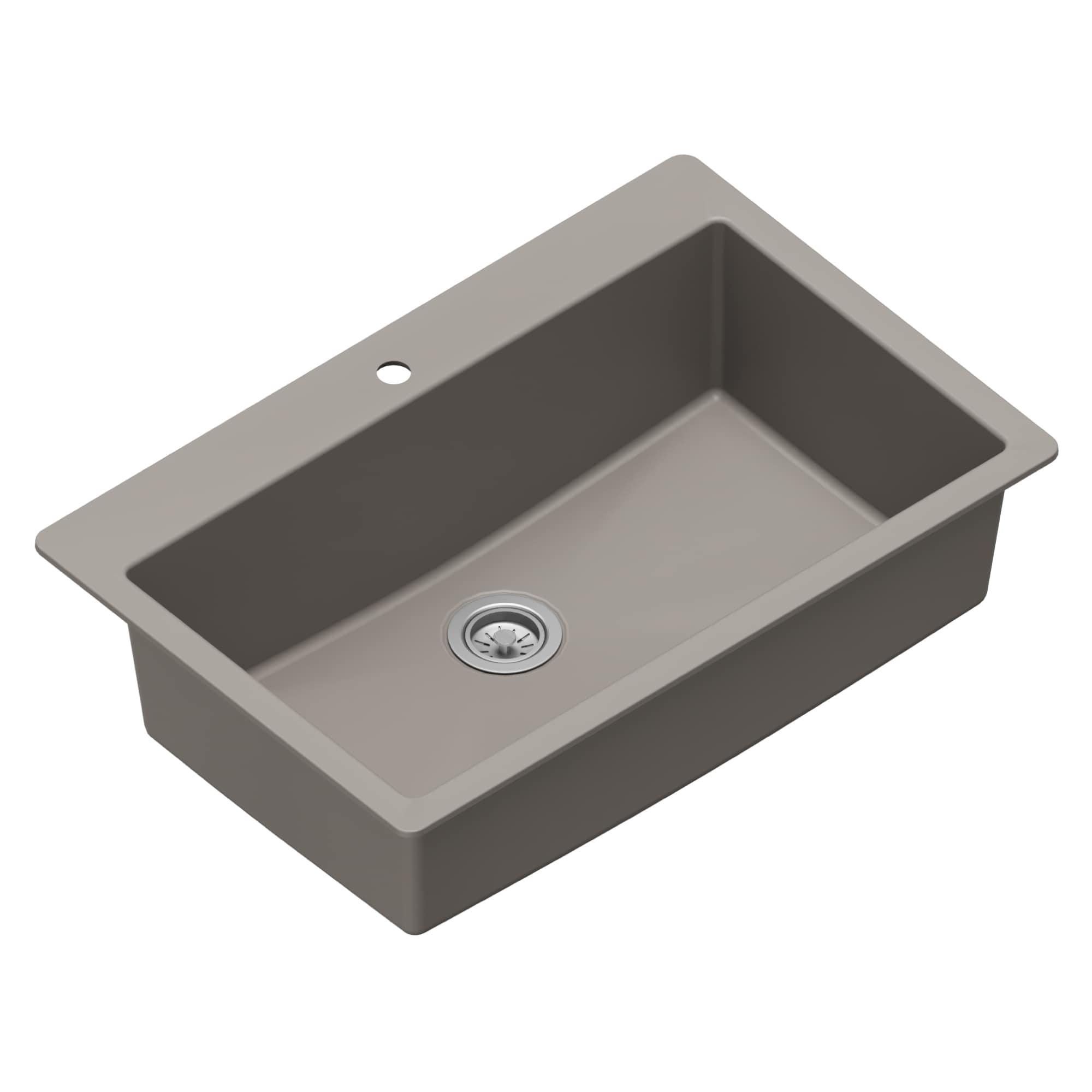 Karran Quartz 33'' X 22'' Large Single Bowl Drop-in Kitchen Sink