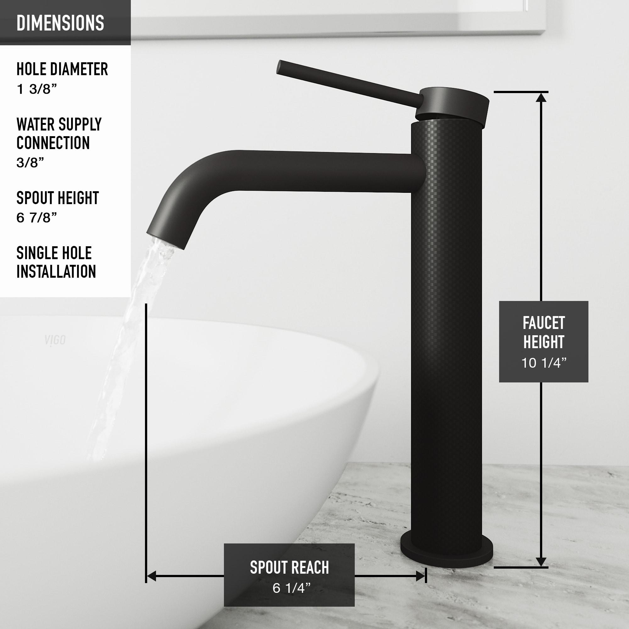 Lexington Single Handle Single-Hole Bathroom Vessel Faucet with Carbon Fiber