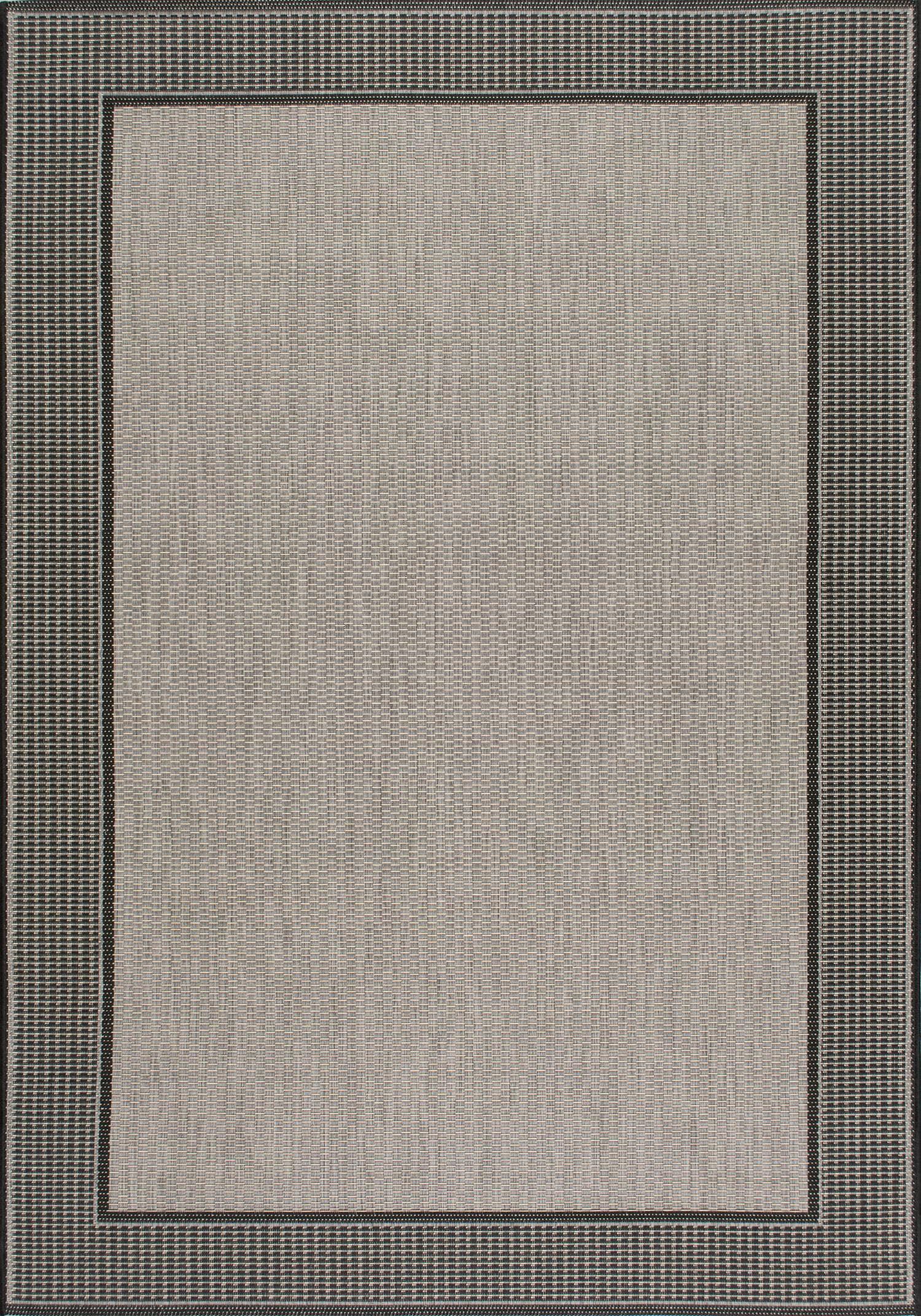 Nuloom Gris Bordered 6x9 Indoor/Outdoor Area Rug for Living Room Patio Deck Front Porch Kitchen, Grey/Black