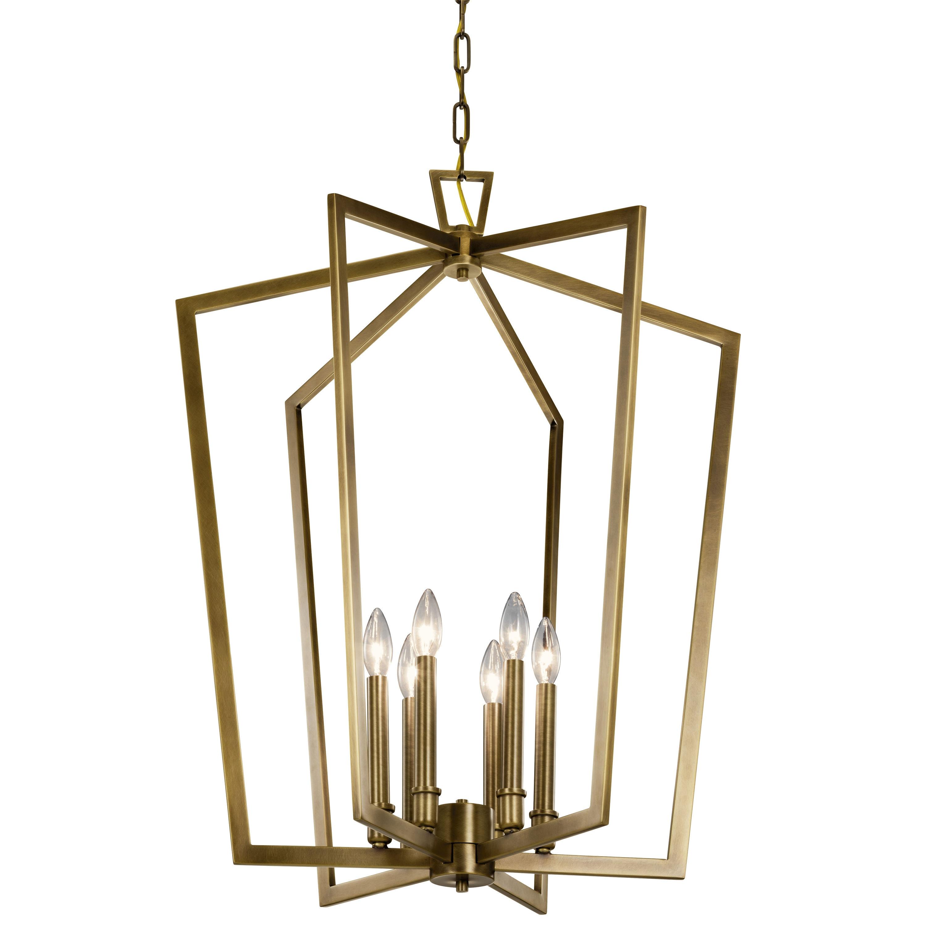 Kichler Lighting Abbotswell 6 - Light Pendant in  Natural Brass