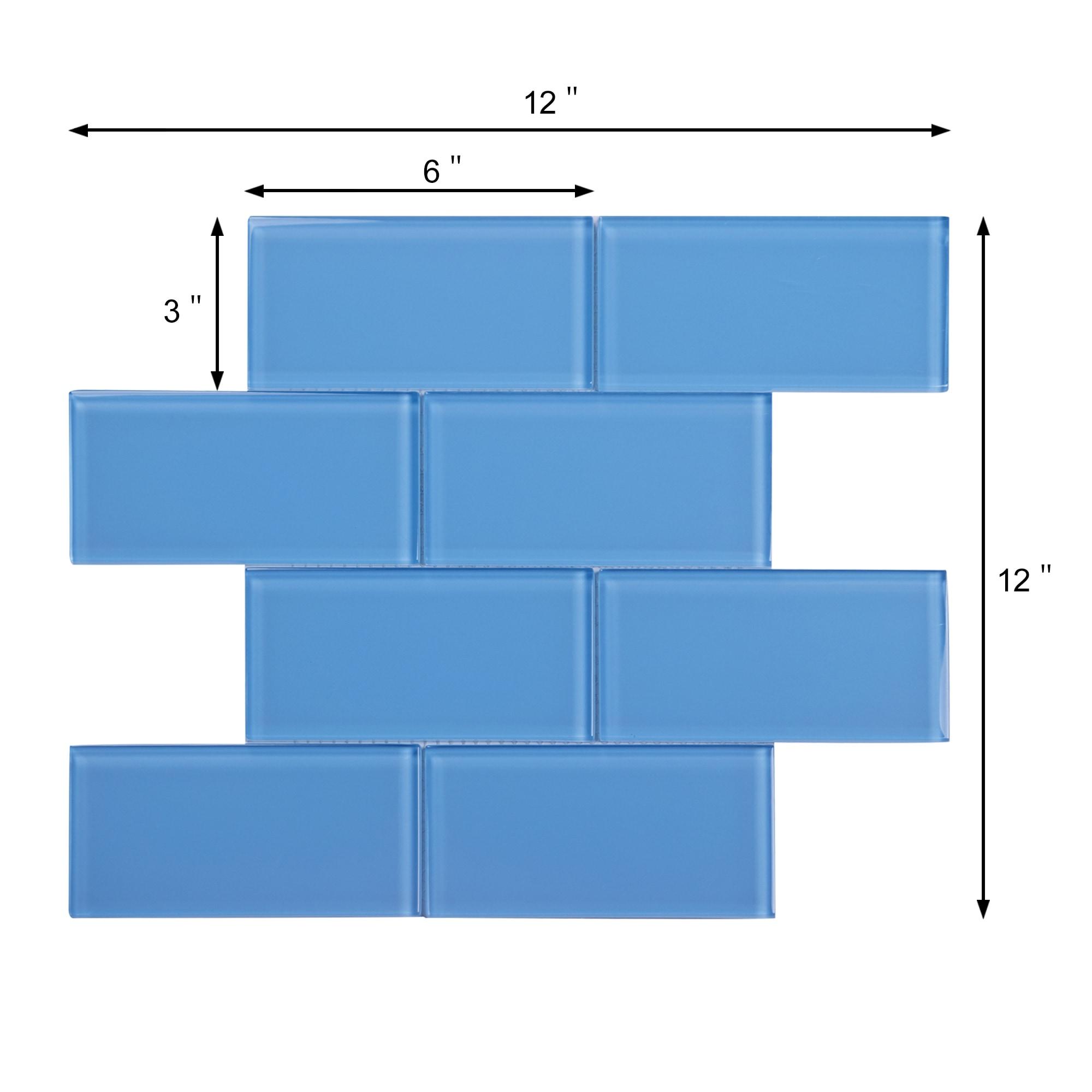 Premium 3" x 6" Straight Edge Glass Mosaic Subway Tile