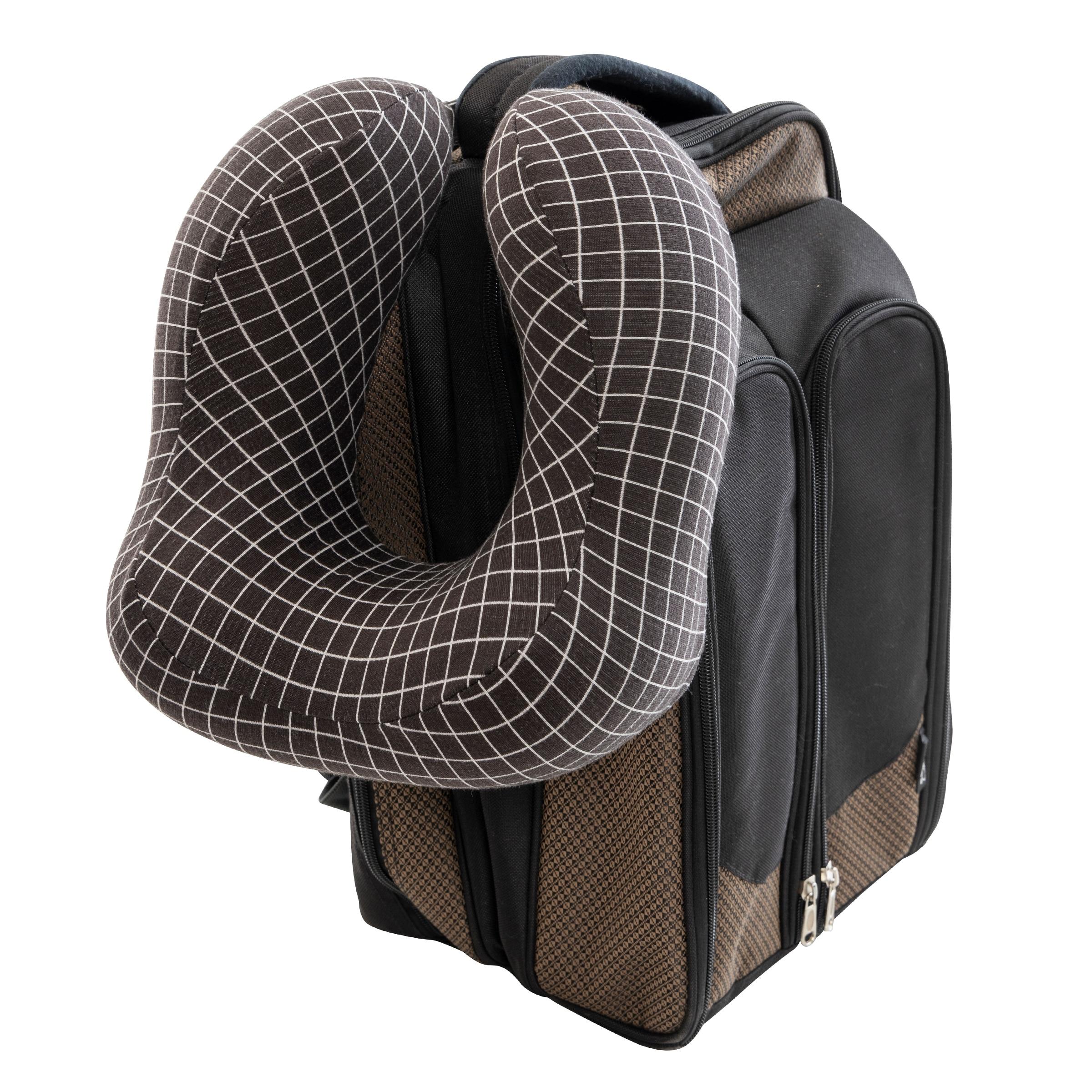 Travel Pillow - Memory Foam Pillow with Washable Cover - Neck Pillows for Sleeping on Airplanes, Trains, Cars, and Buses by Home-Complete (Black)